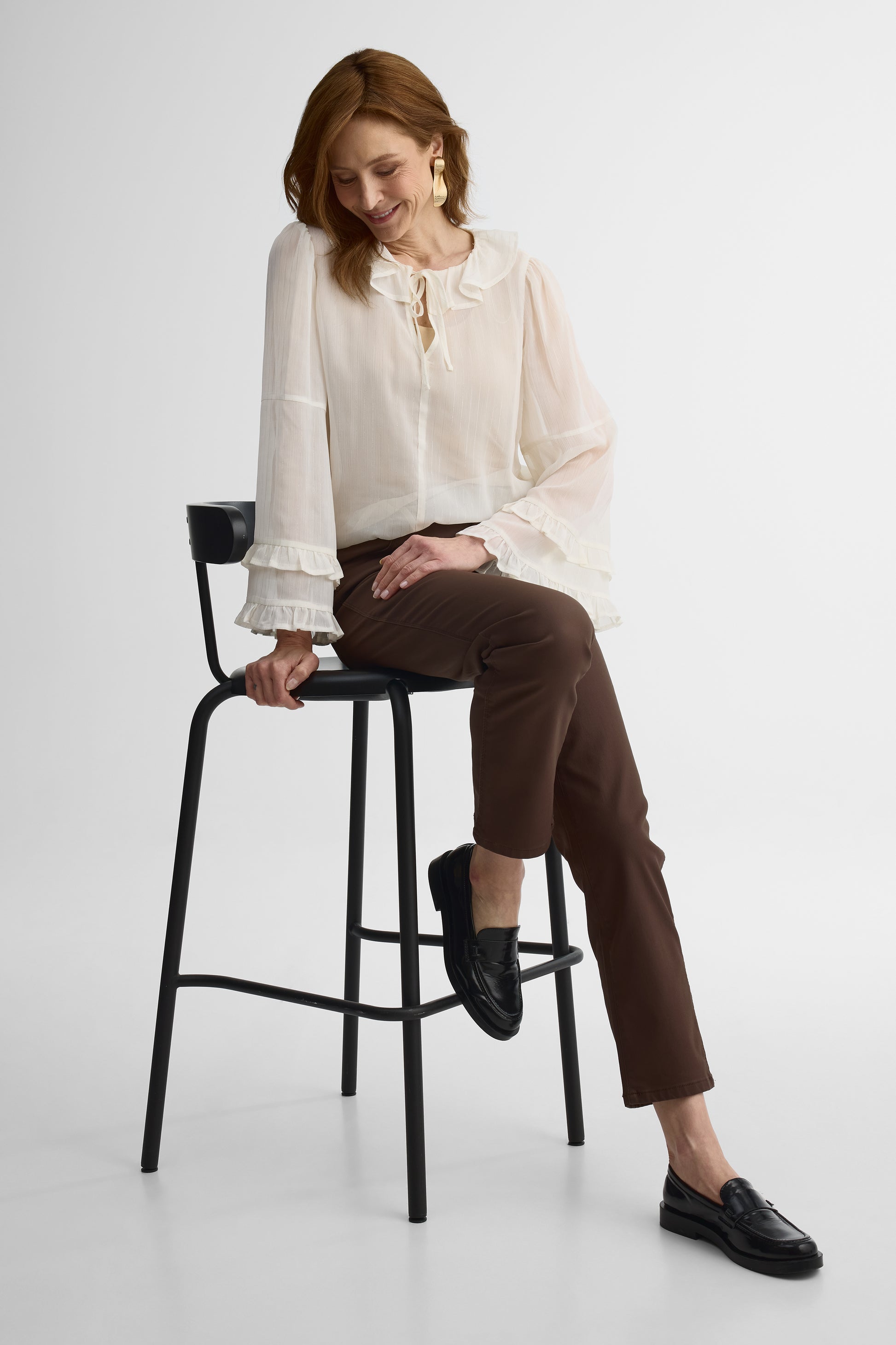 Blouse à manches longues – Femme && BLANC CASSÉ
