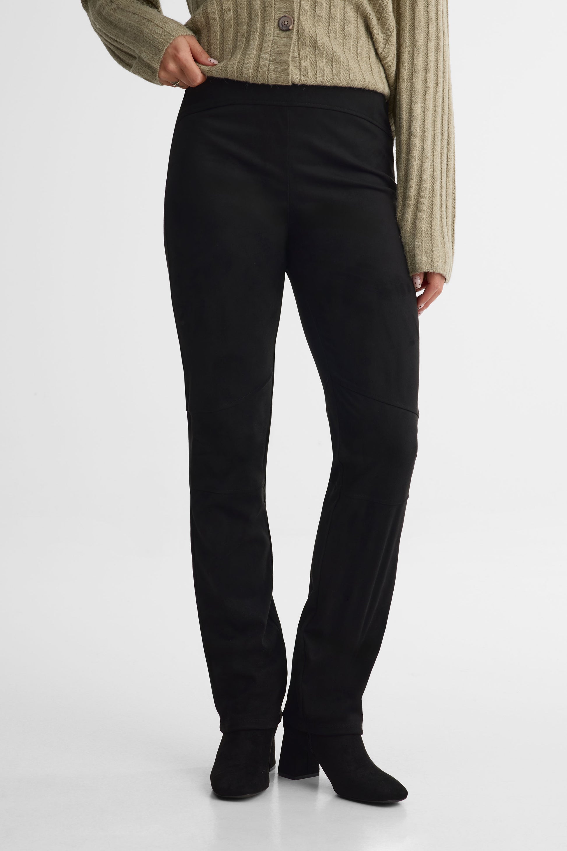 Pantalon en faux suède léger – Femme && NOIR