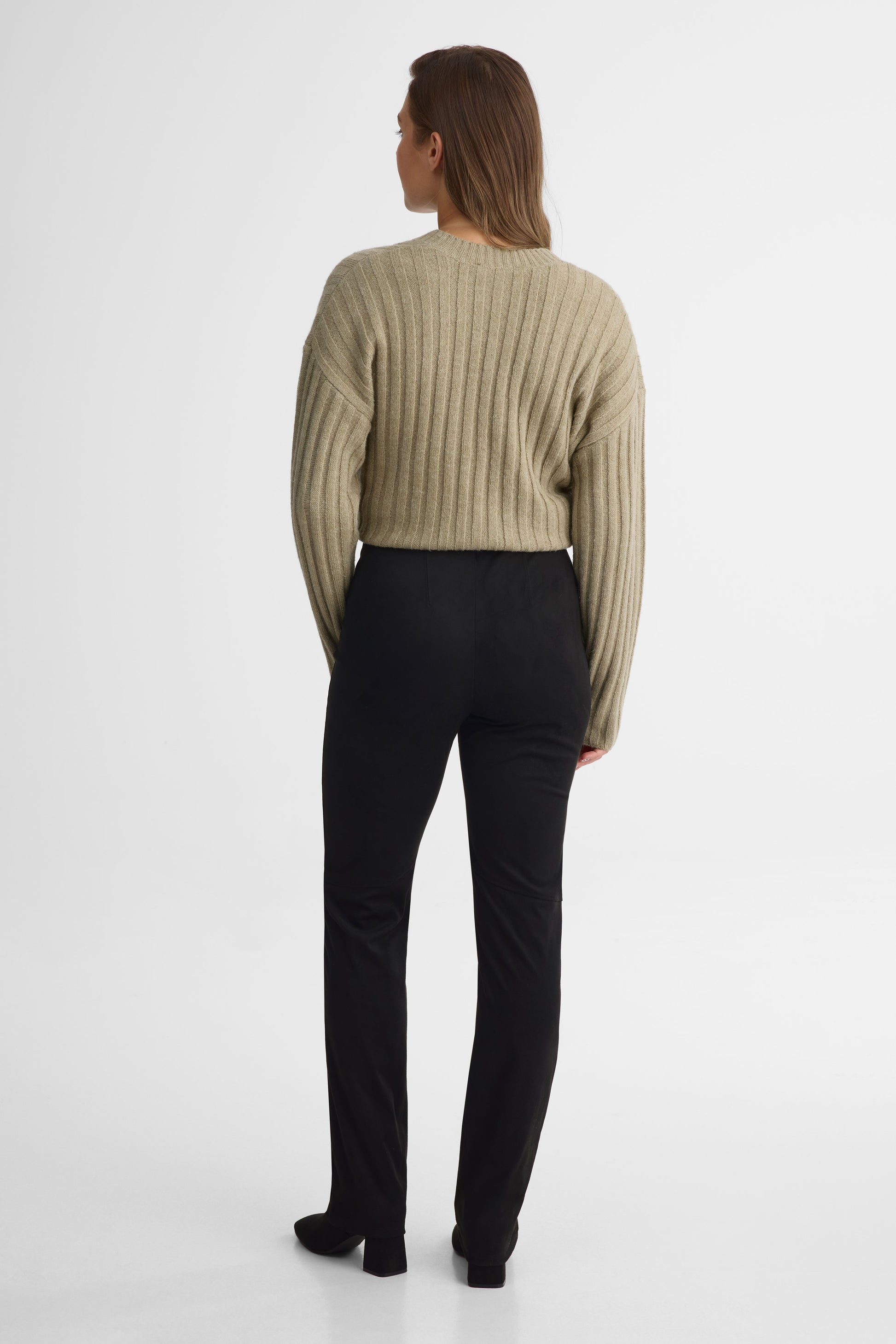 Pantalon en faux suède léger – Femme && NOIR