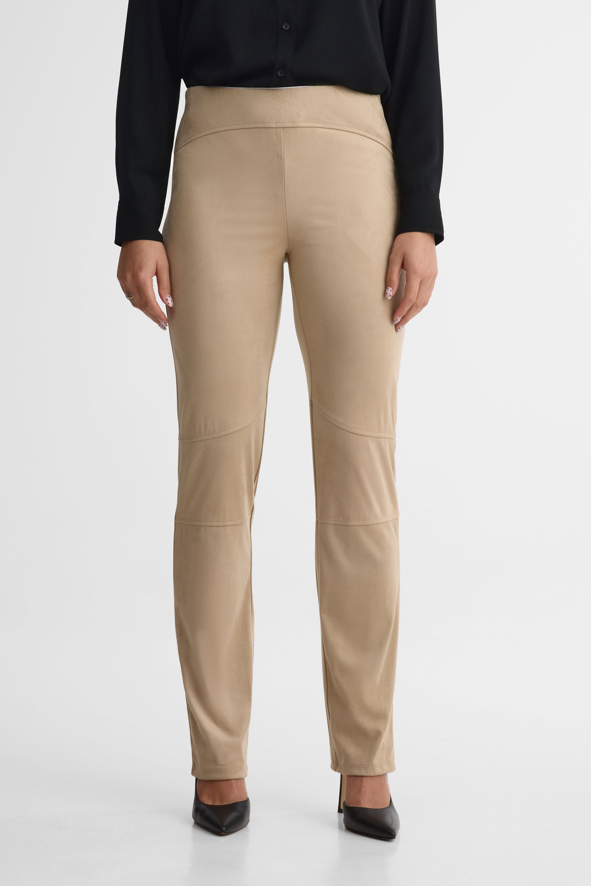 Pantalon en faux suède léger – Femme && BRONZÉ