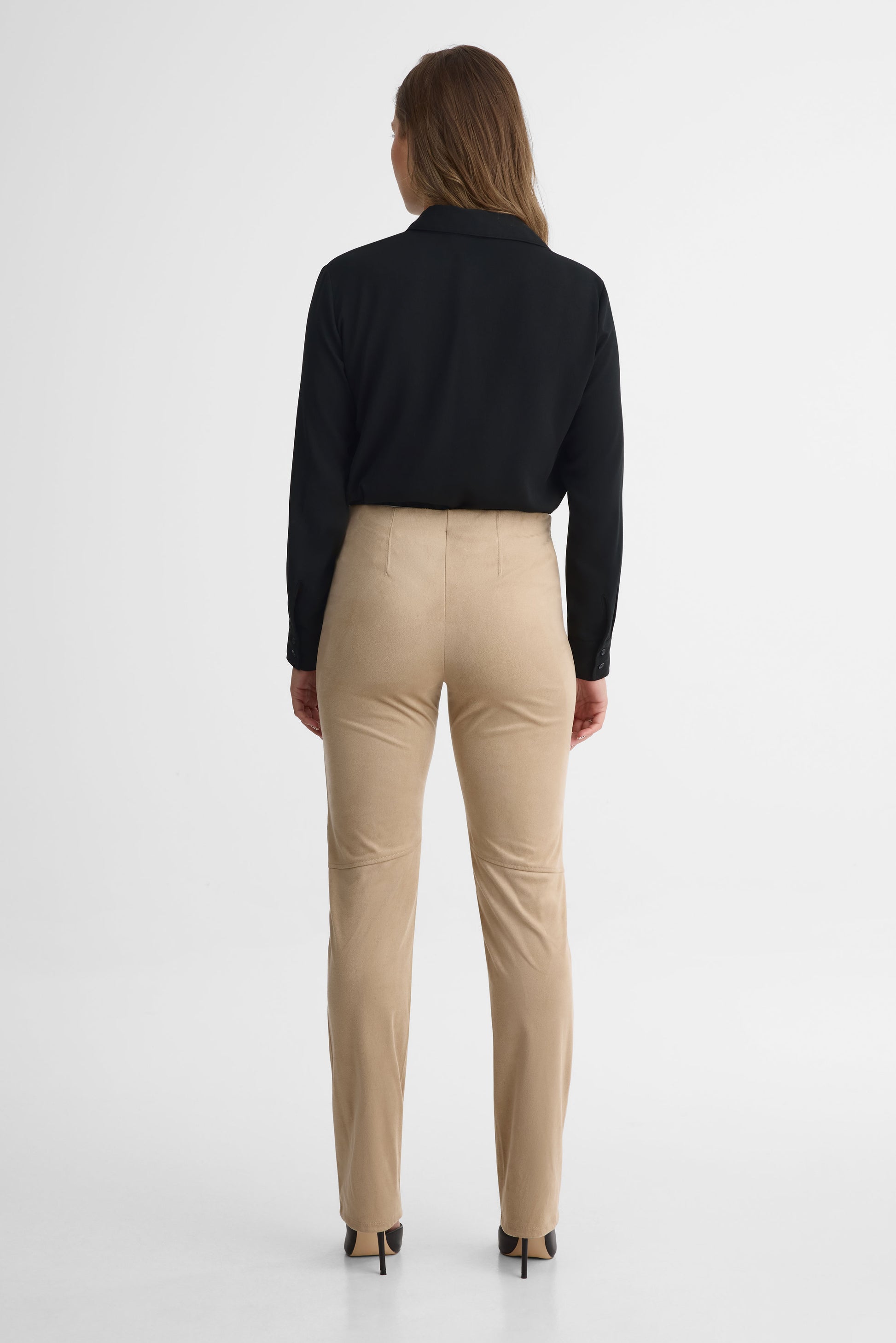 Pantalon en faux suède léger – Femme && BRONZÉ