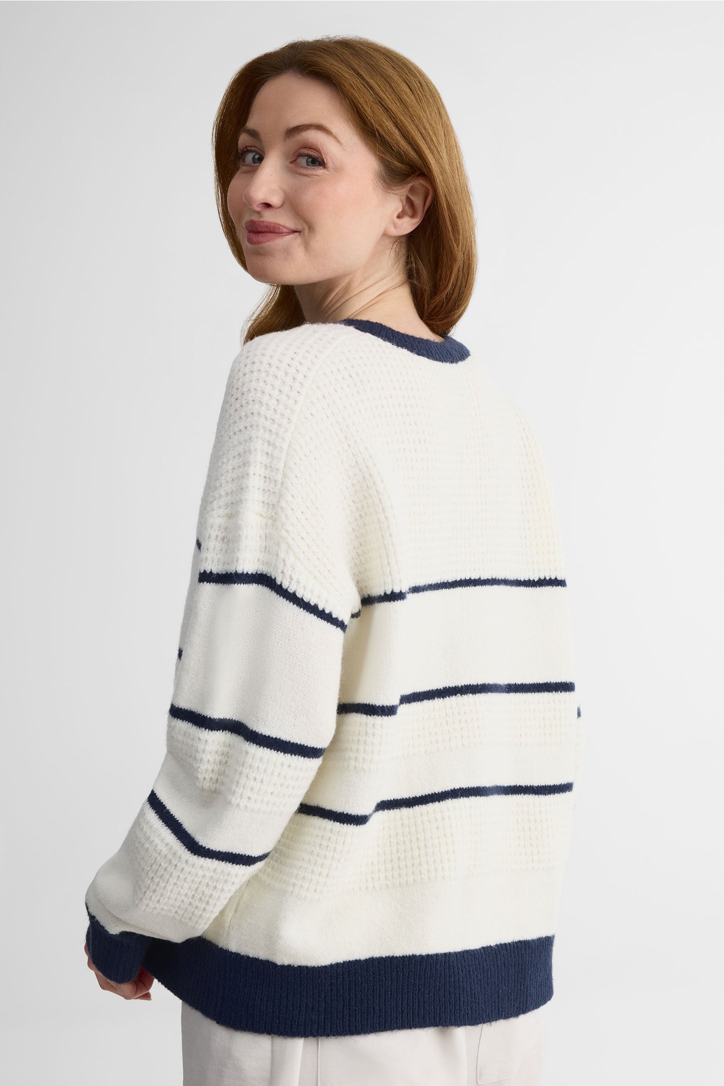 Chandail tricot rayé – Femme && BLANC CASSÉ/MULTI