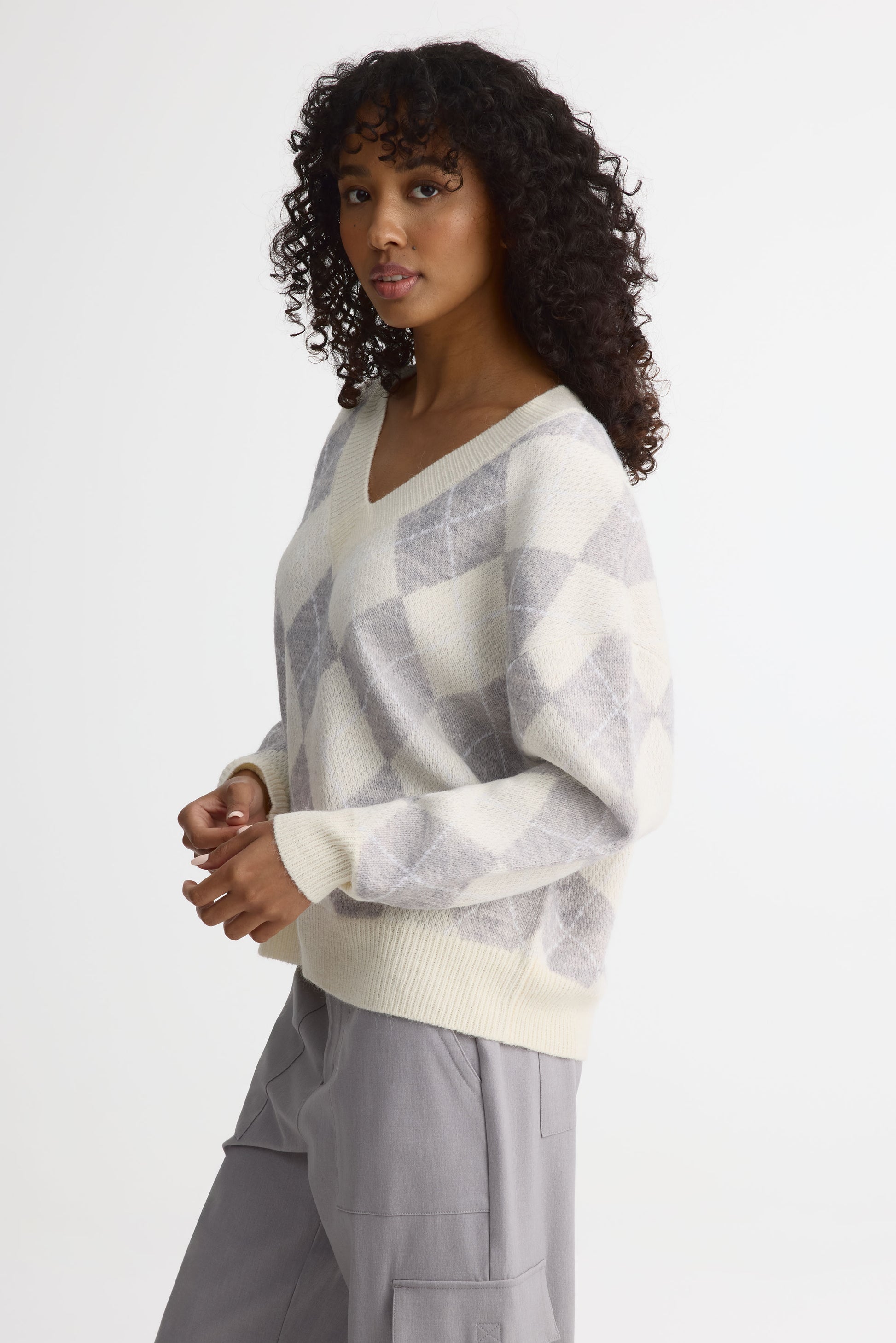 Chandail tricot col V - Jeune Femme - Aubainerie