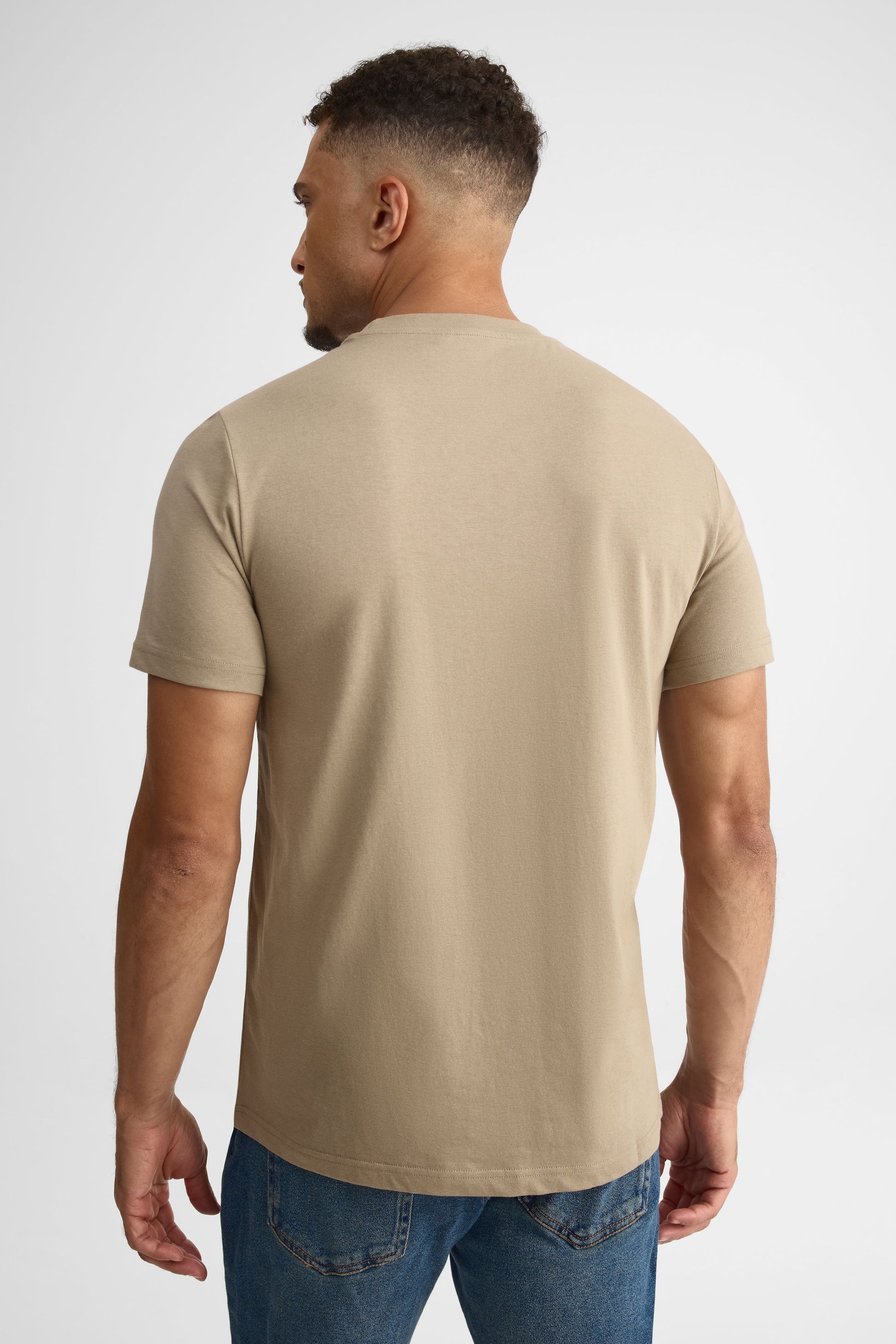 Chandail col rond imprimé 2/30$ – Homme && TAUPE
