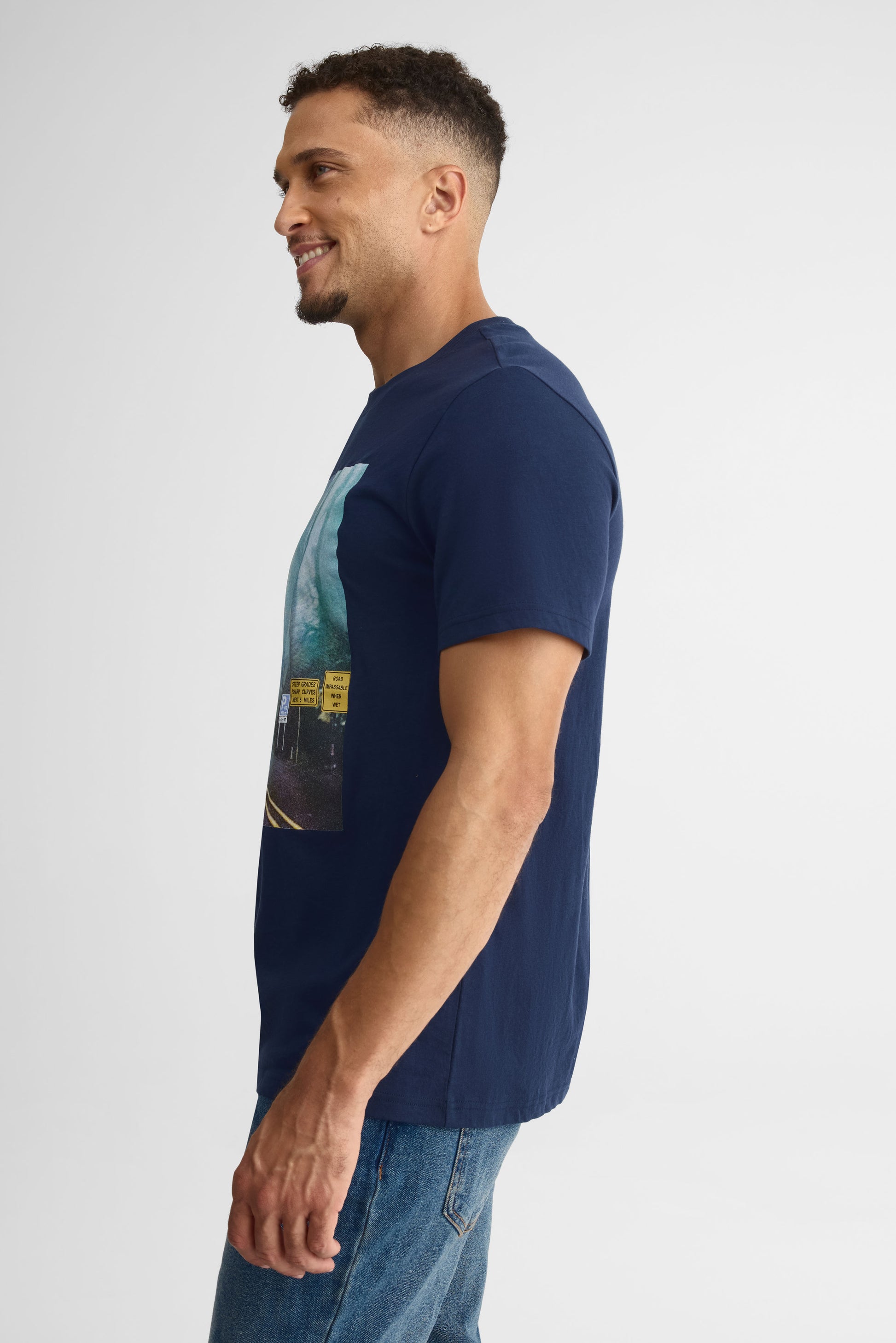 Chandail col rond imprimé 2/30$ – Homme && MARIN