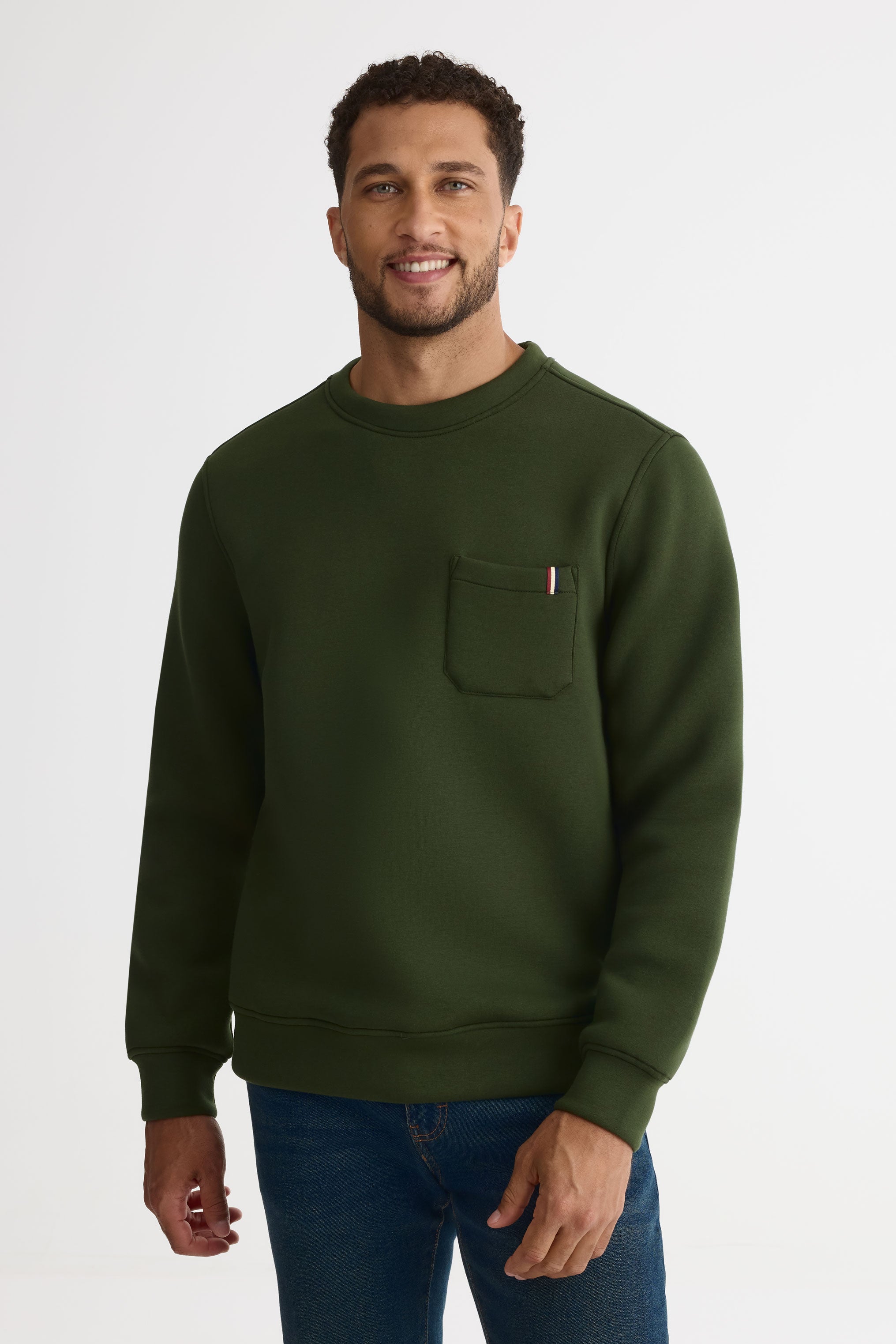 Chandail ouaté col rond - Homme && VERT FONCE