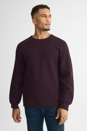 Chandail tricot col rond – Homme && BRUN