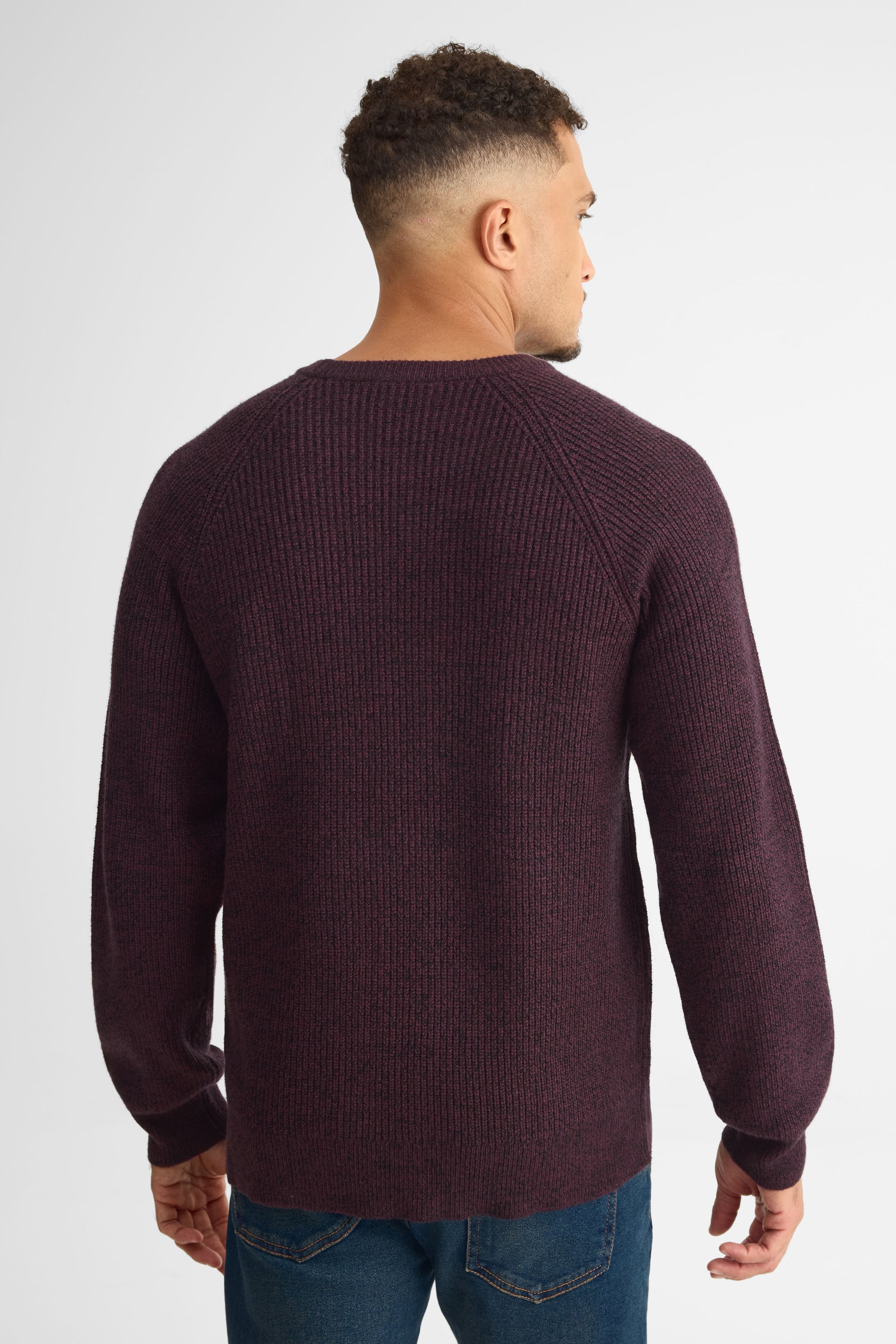 Chandail tricot col rond – Homme && BRUN
