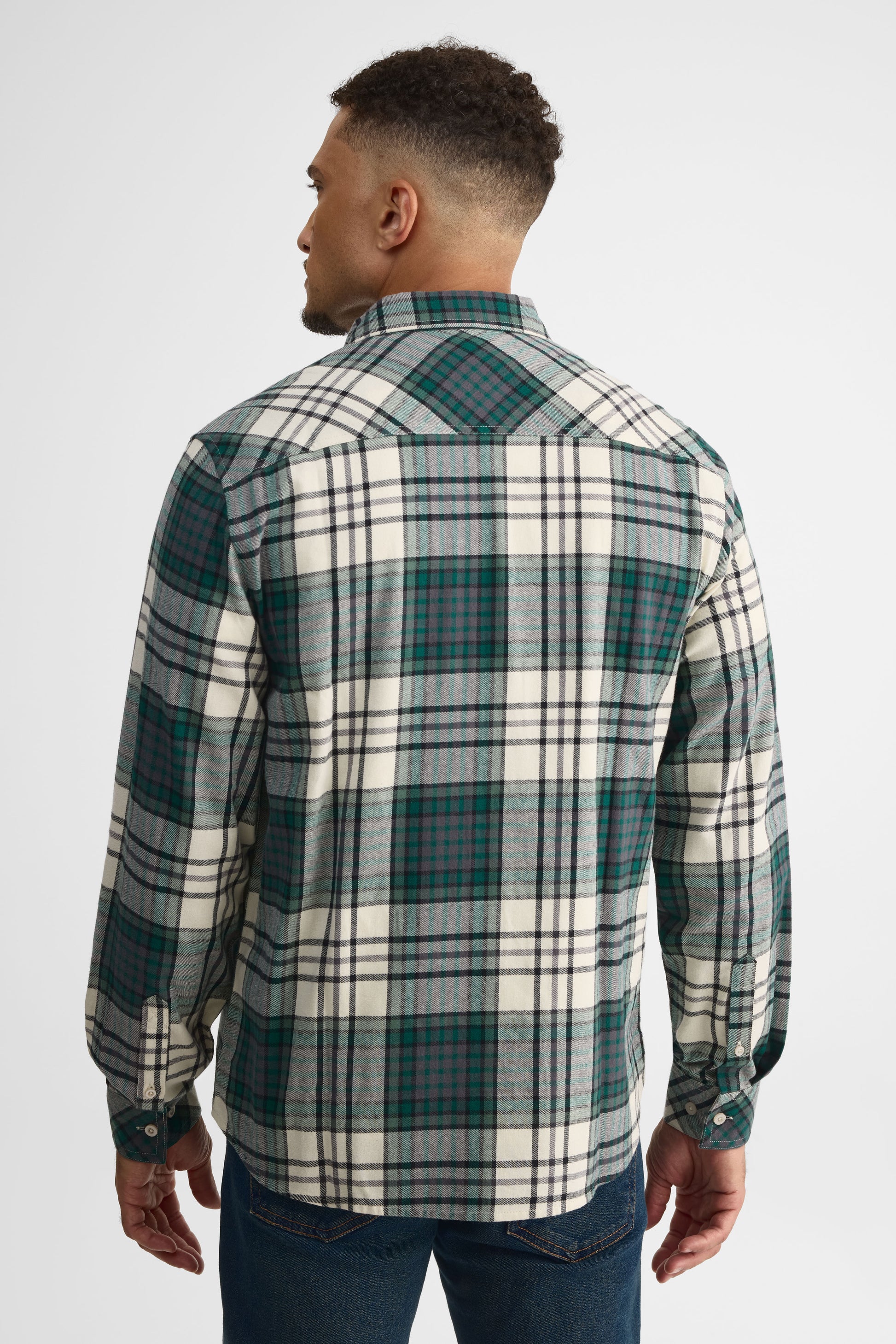 Chemise à manches longues en plaid - Homme && BEIGE/MULTI