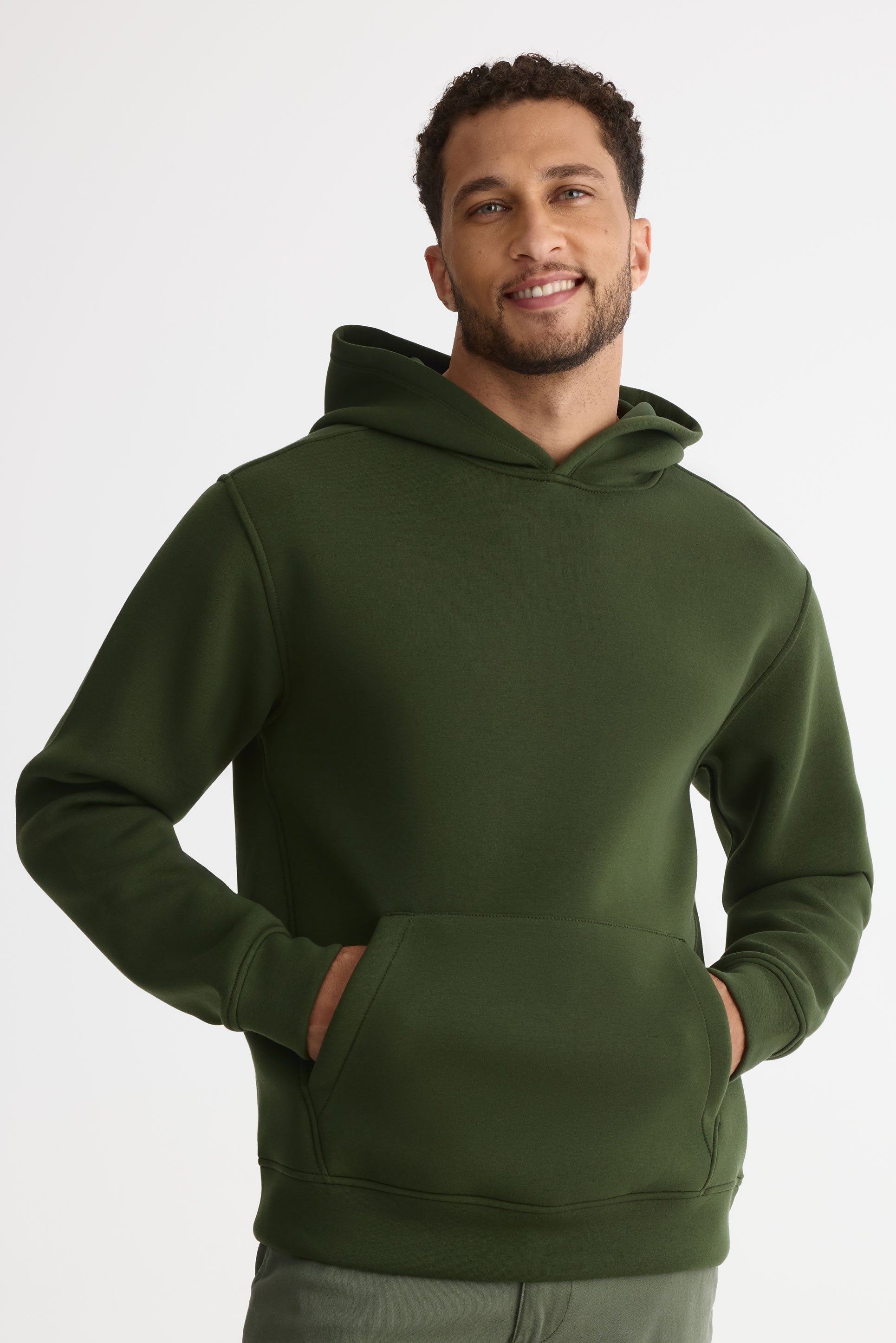 Chandail ouaté à capuchon – Homme && VERT FONCE