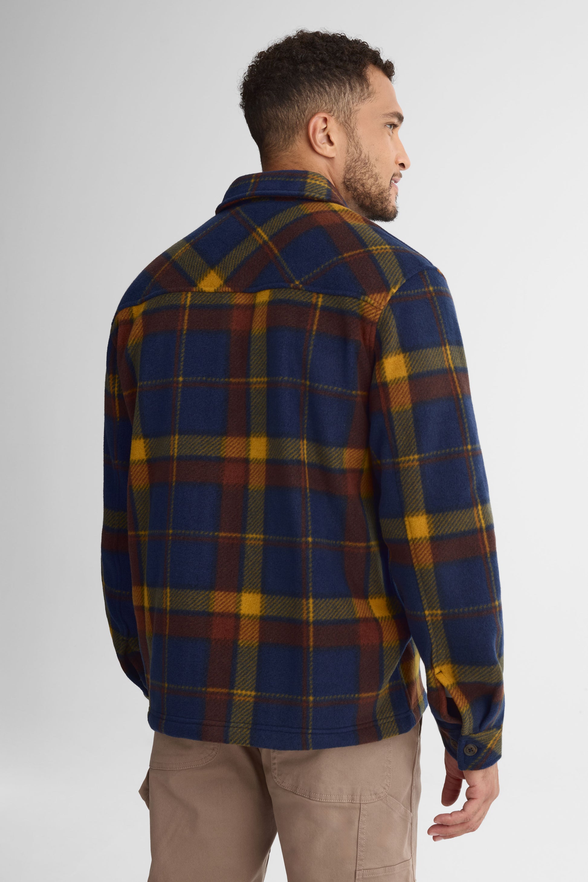 Chemise polaire à carreaux - Homme && MARIN/MULTI