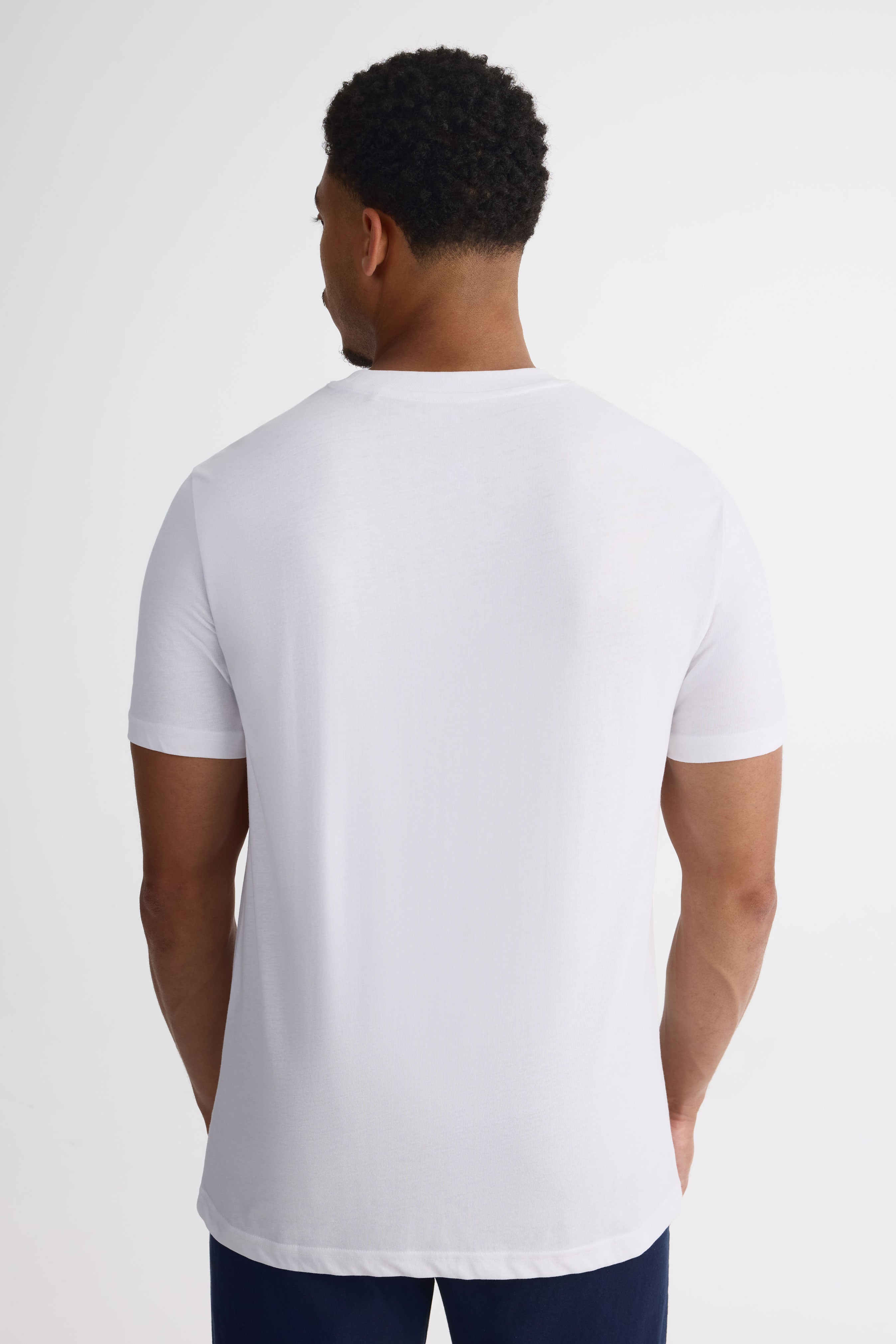 T-shirt col rond uni avec imprimé – Homme 2/30$ && BLANC