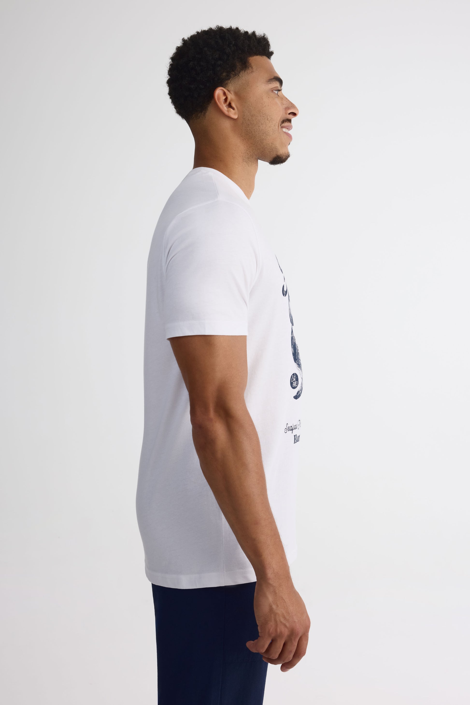 T-shirt col rond uni avec imprimé – Homme 2/30$ && BLANC