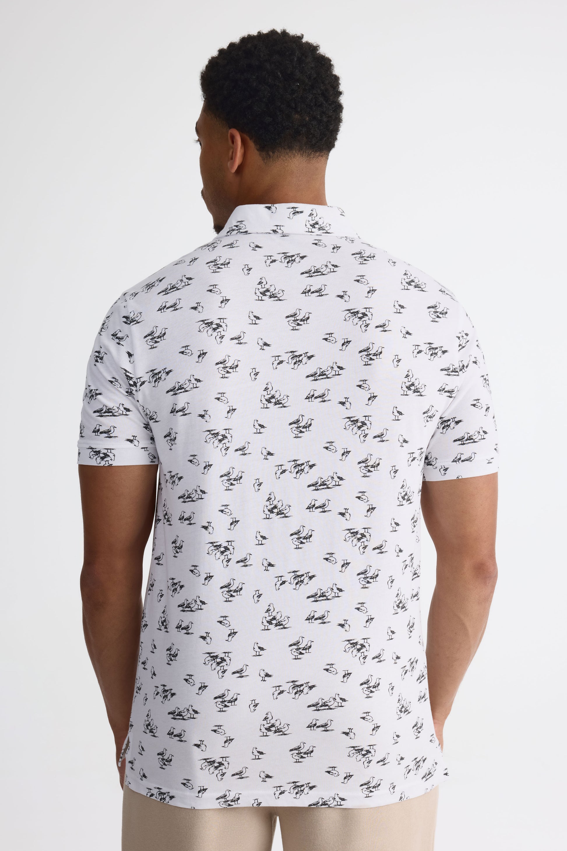 Chandail polo M/courtes avec poches - Homme && BLANC MULTI