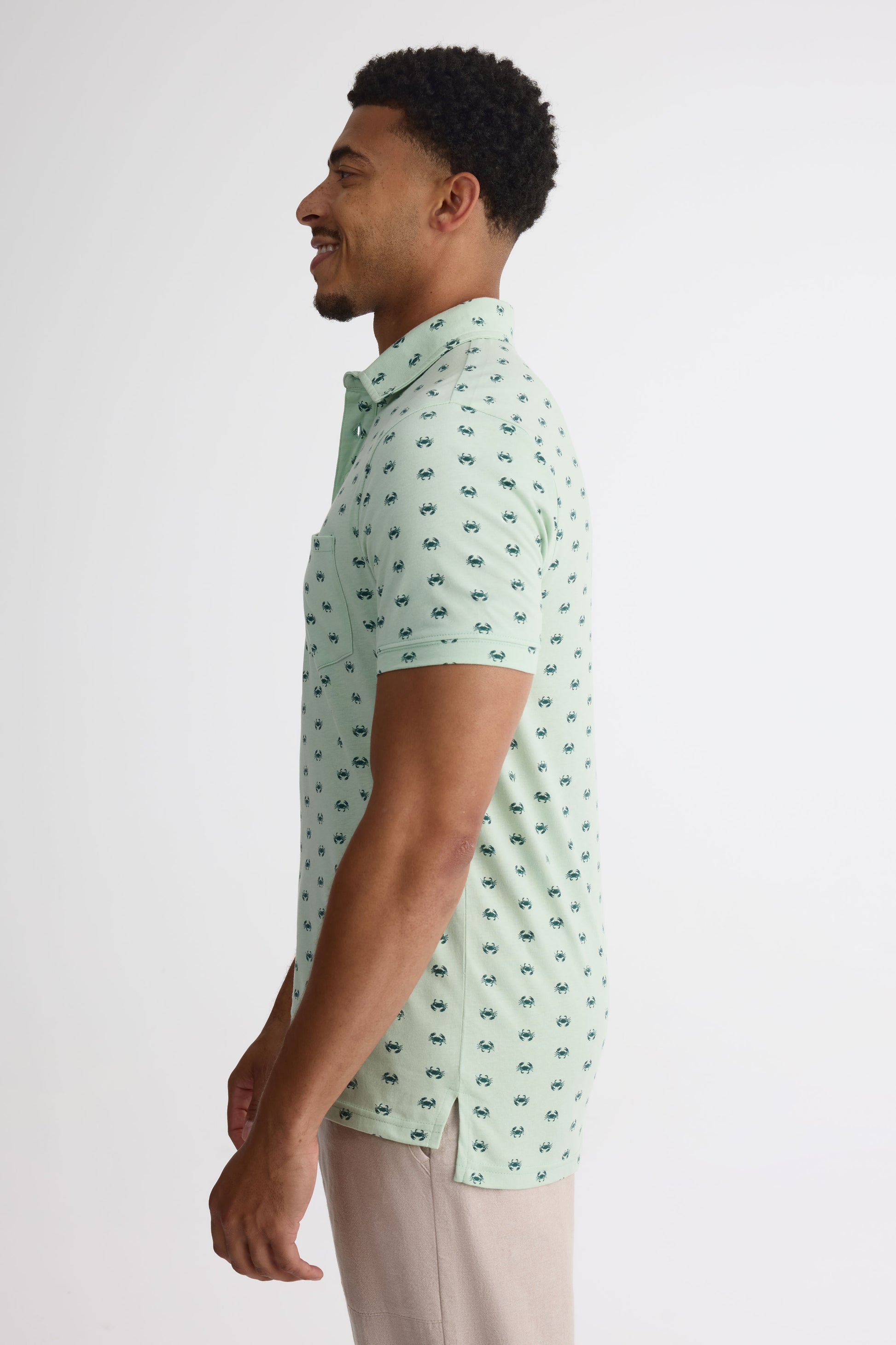 Chandail polo M/courtes avec poches - Homme && VERT/MULTI
