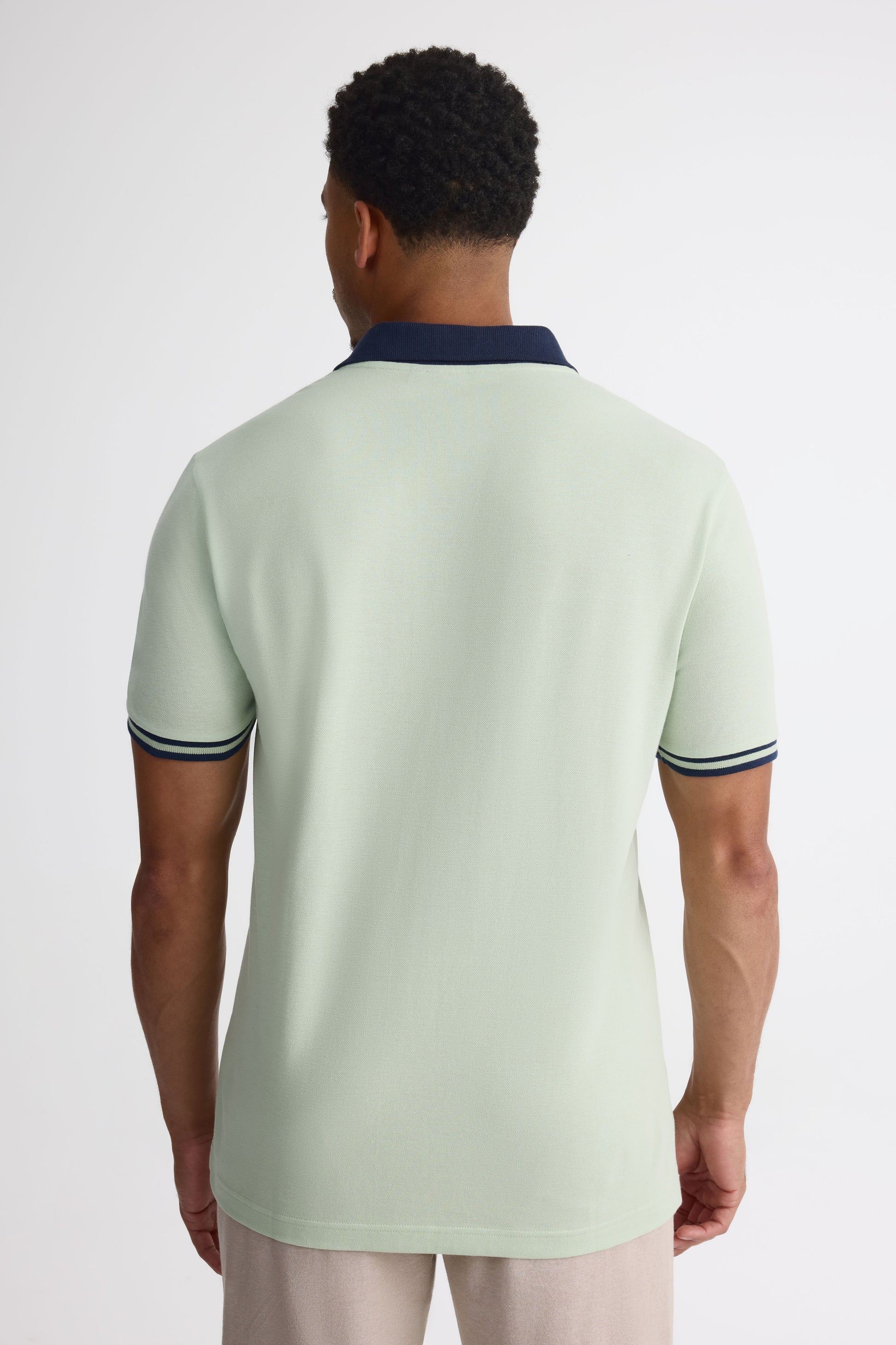 Chandail polo M/courtes en coton piqué - Homme && VERT