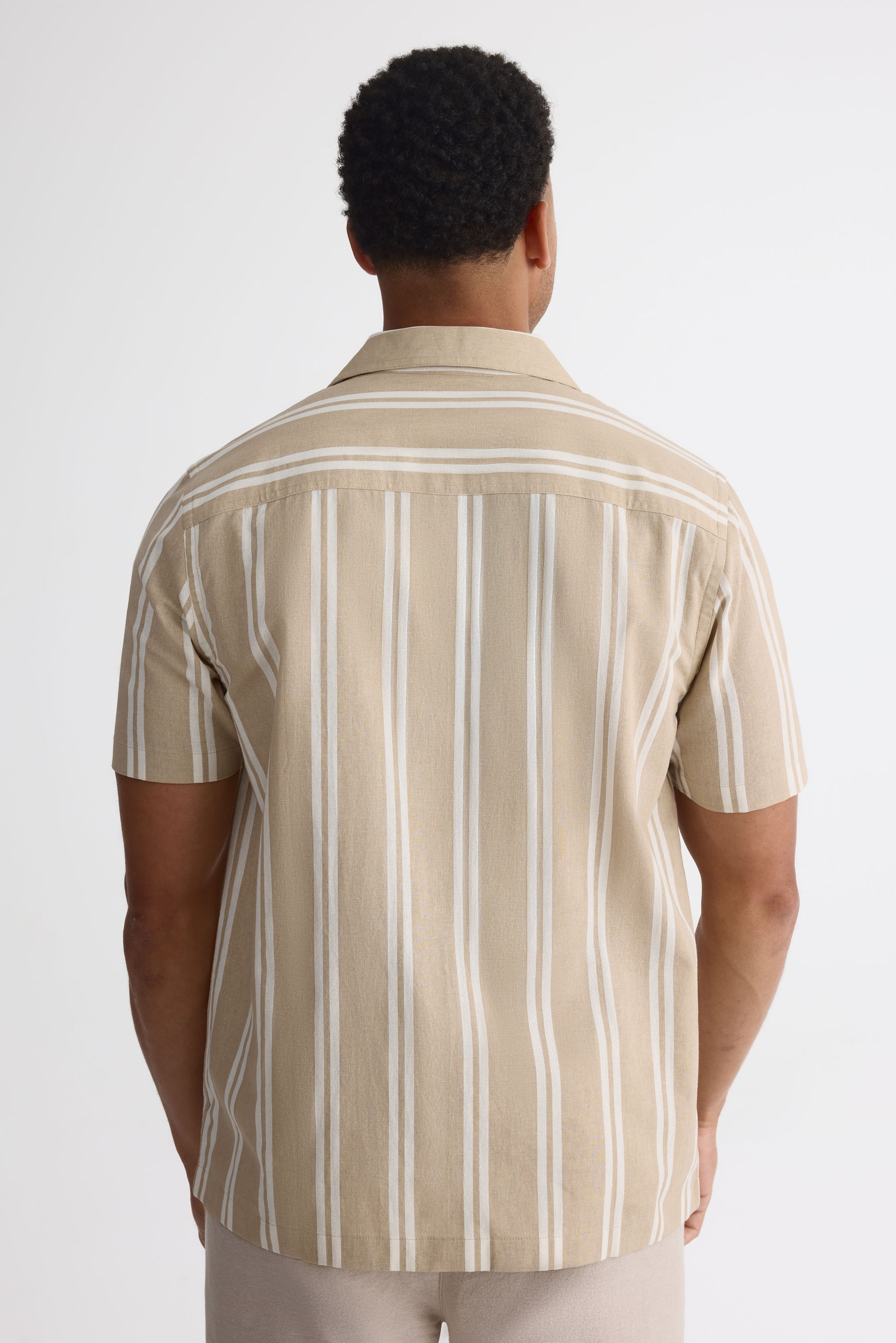 Chemise m/courtes col cubain en chambray - Homme && BRONZÉ