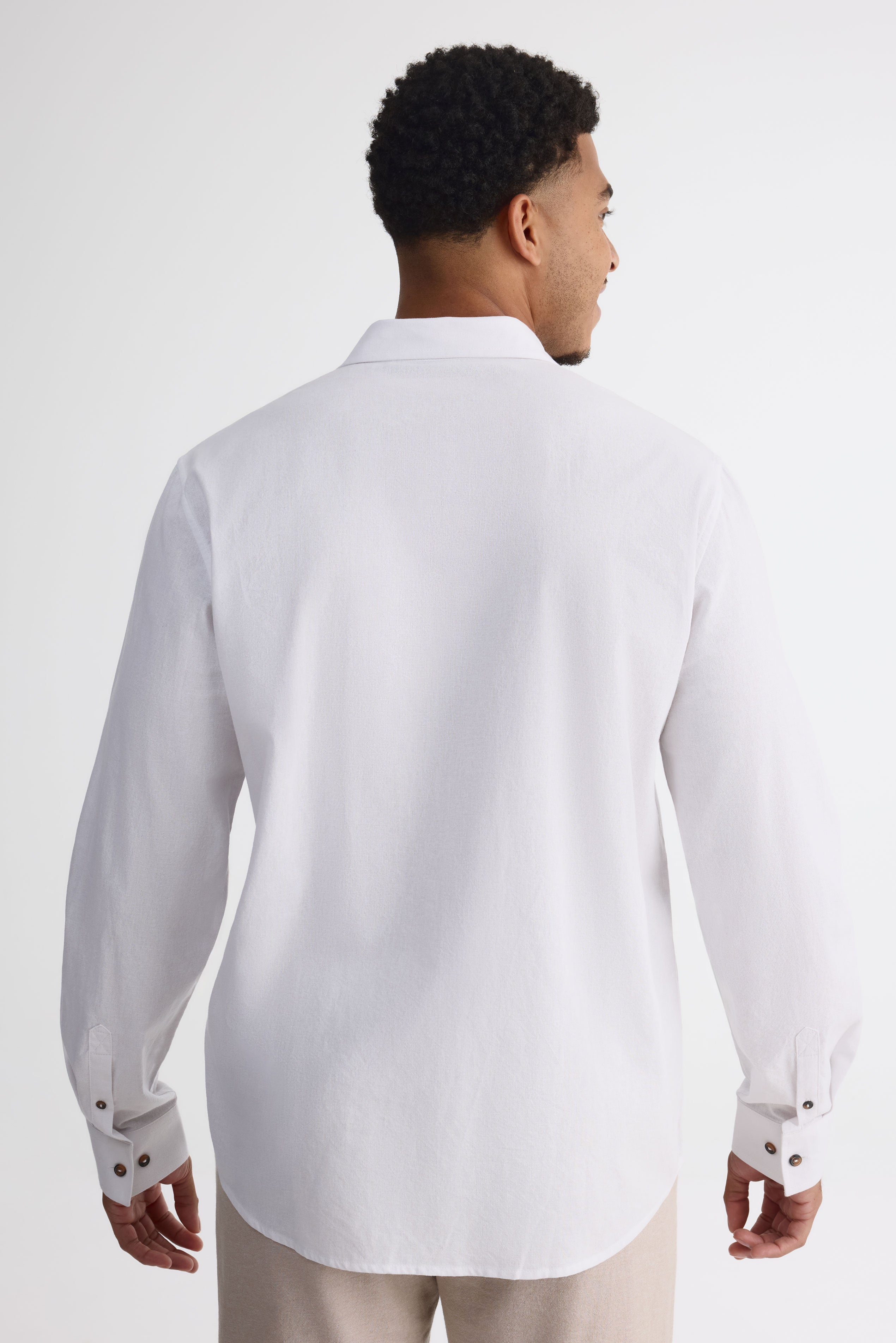 Chemise à manches longues - Homme && BLANC