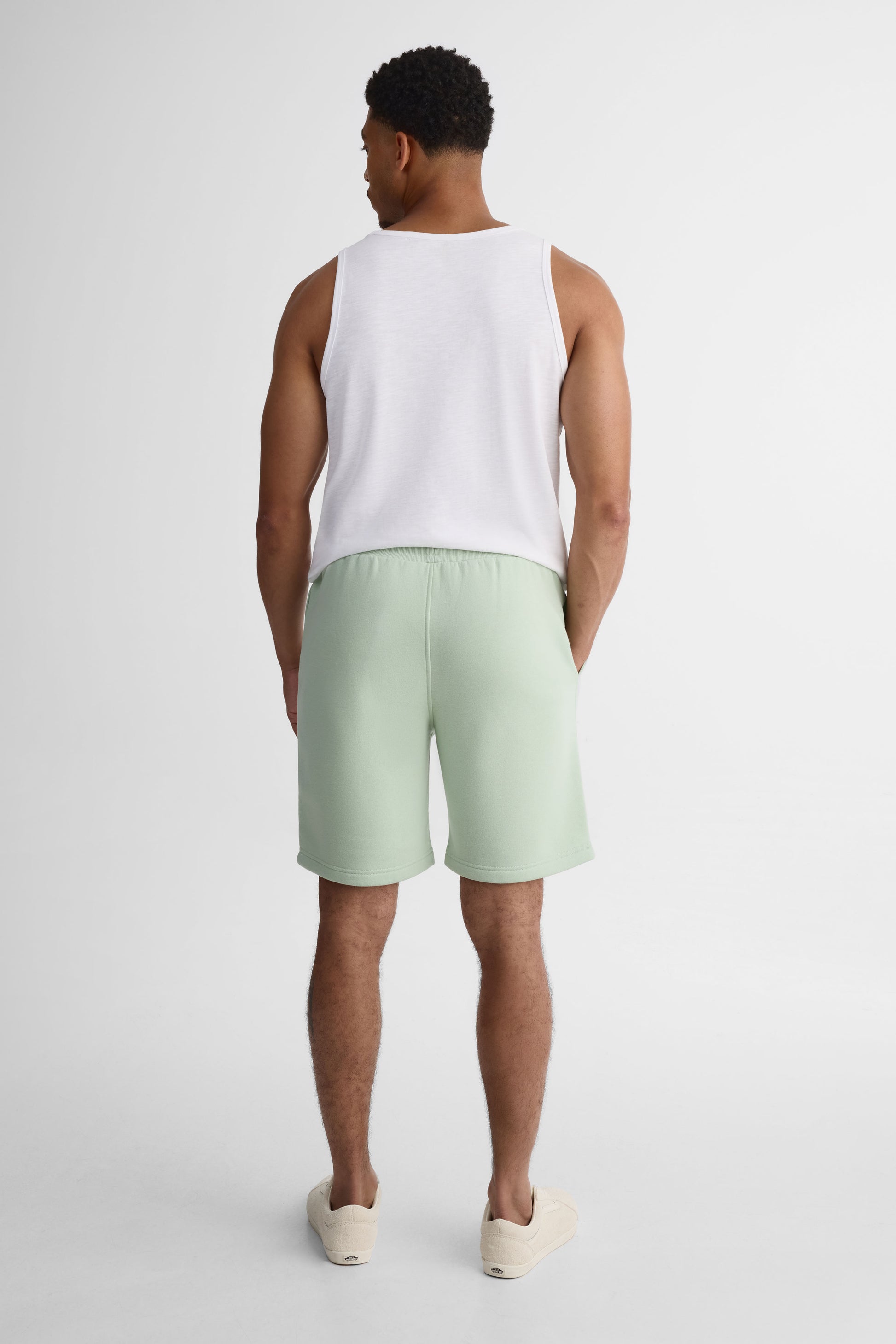 Short ouaté élastique à la taille - Homme && VERT