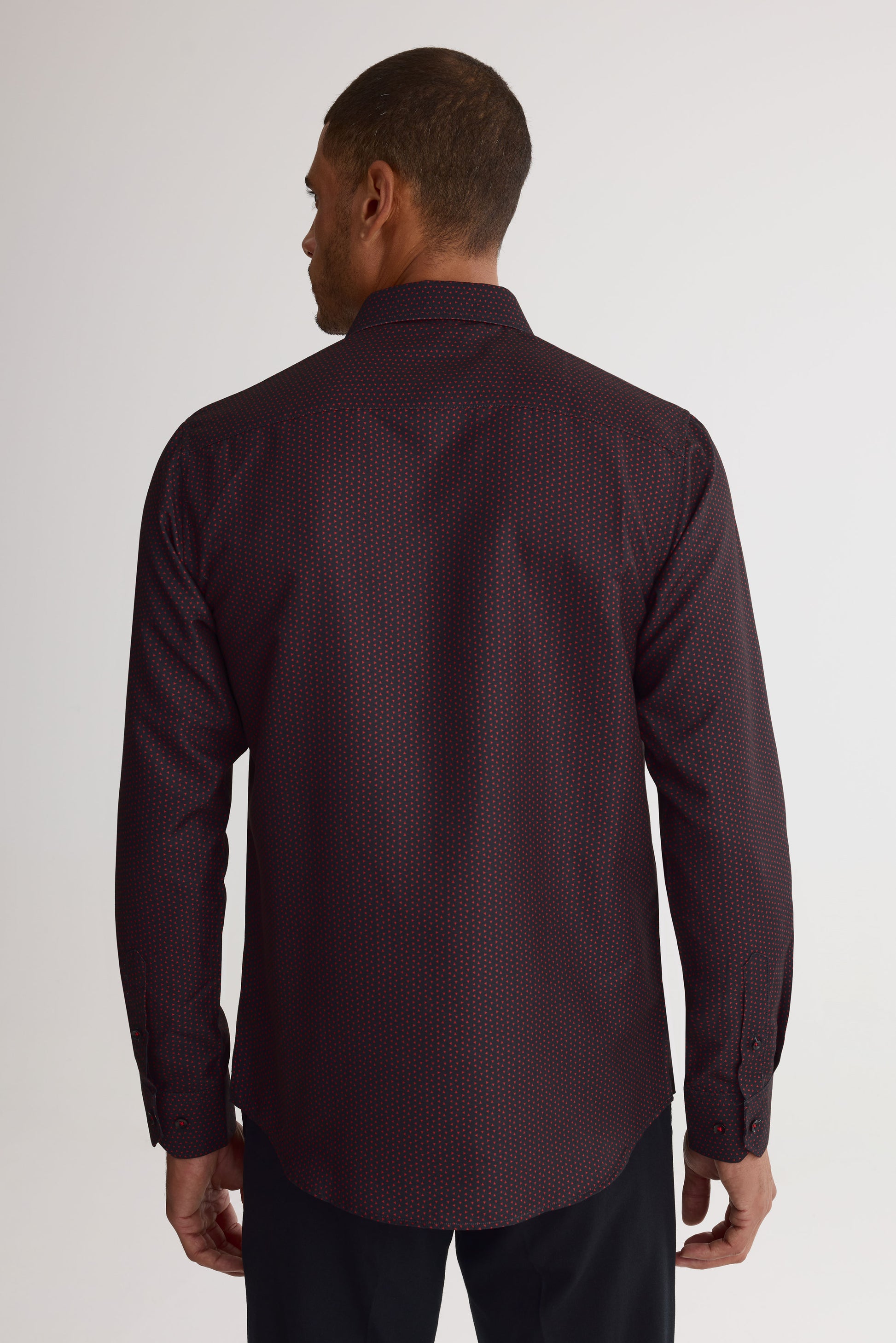 Chemise à manches longues ajustée - Homme && ROUGE