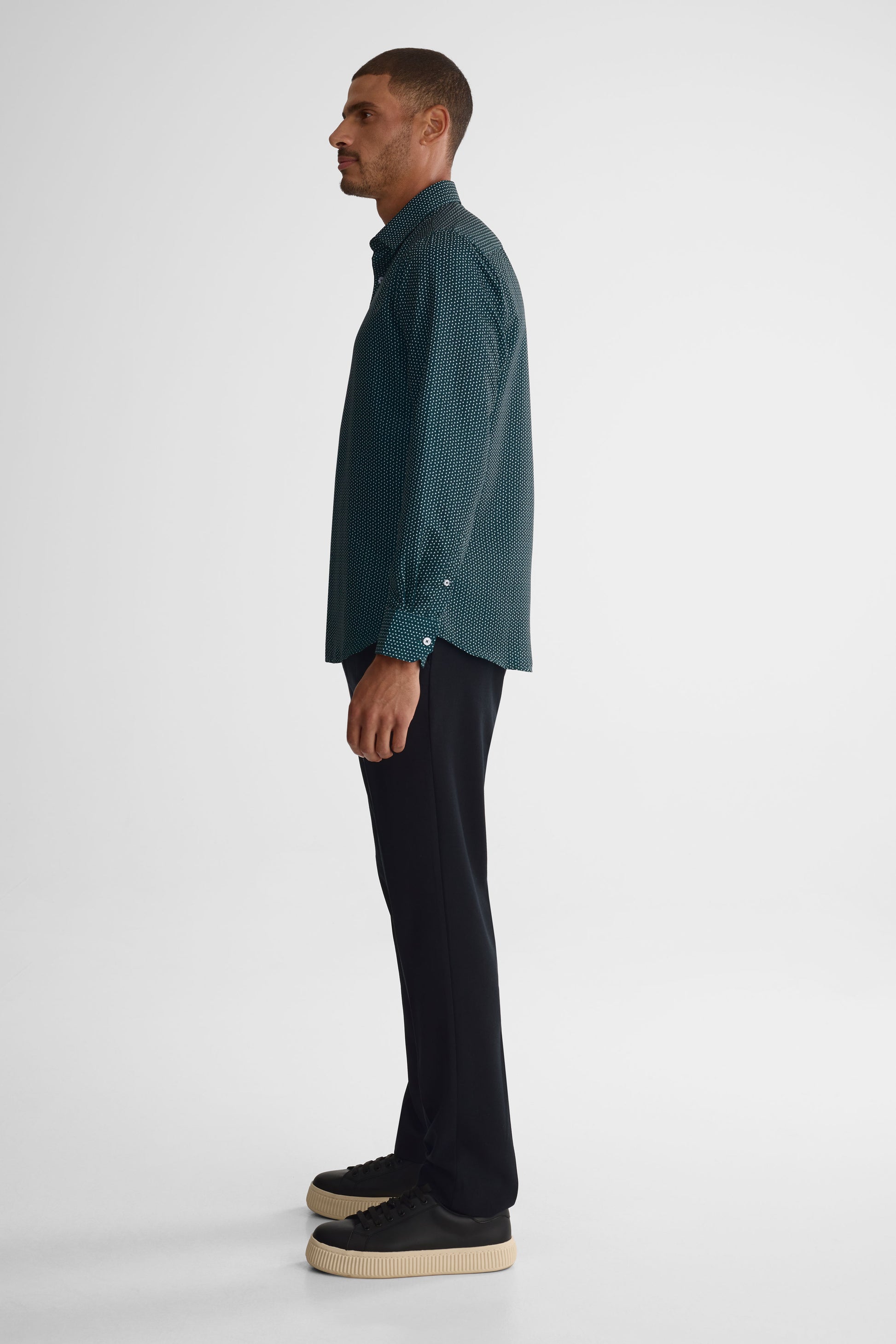 Chemise à manches longues ajustée - Homme && VERT