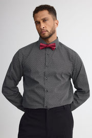 Chemise à manches longues avec nœud papillon - Homme && NOIR