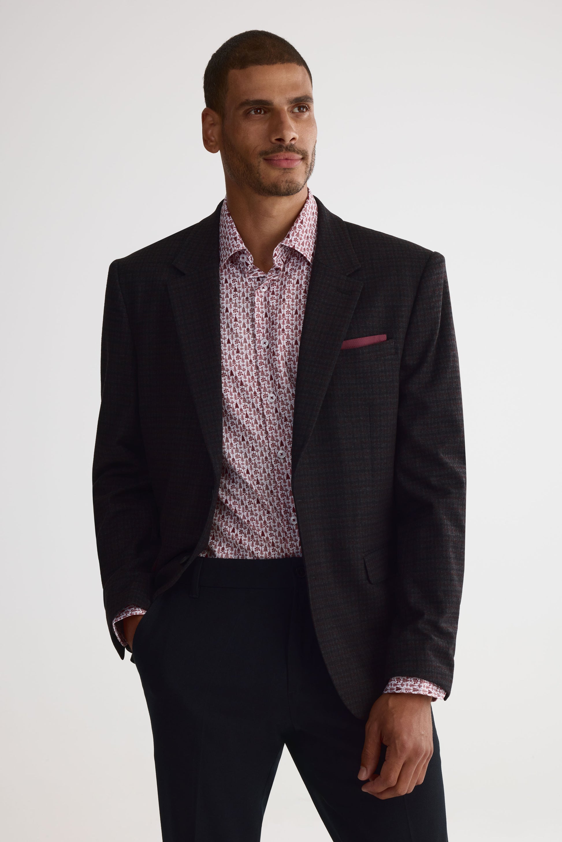 Veston à carreaux – Homme && NOIR/MULTI
