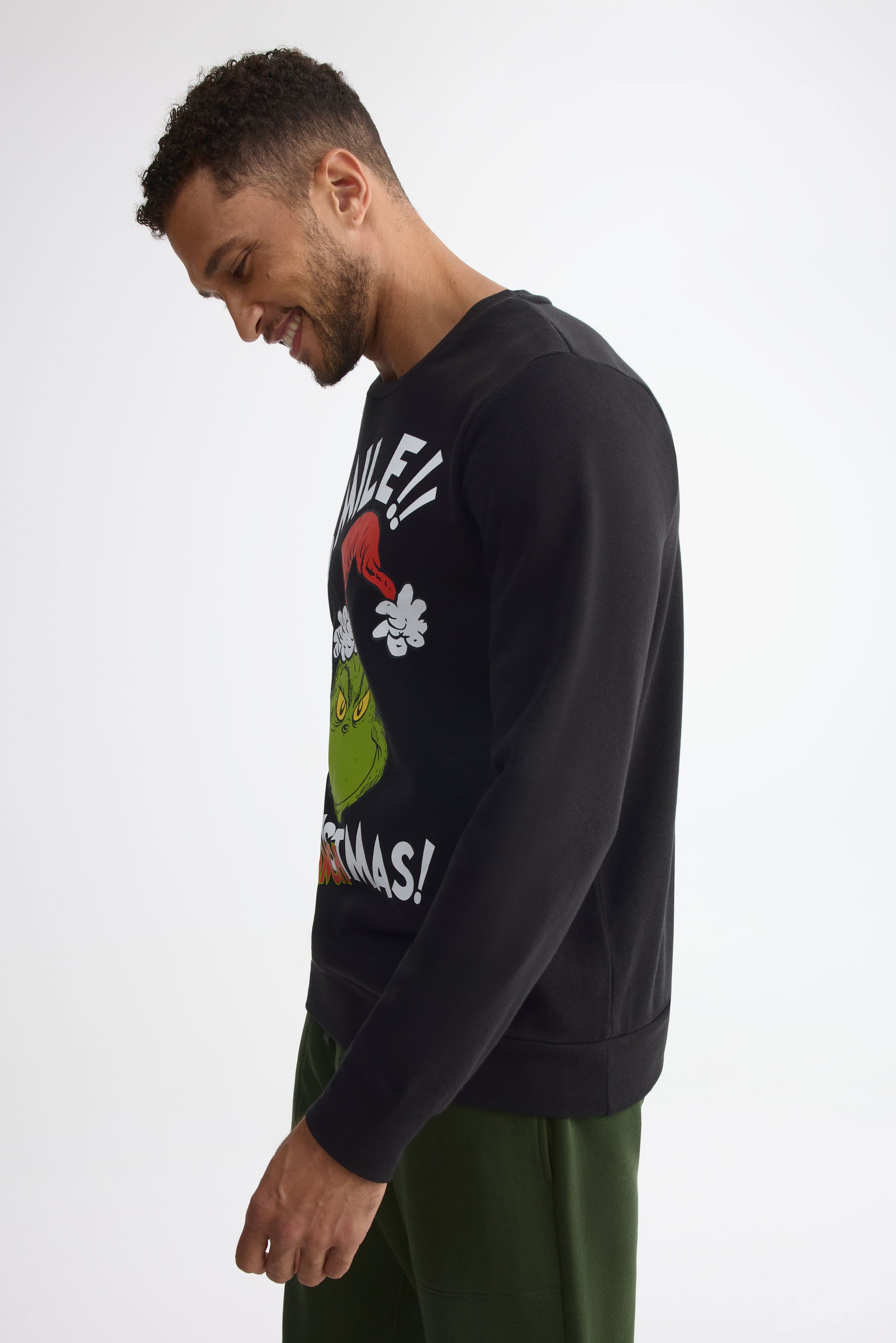 Chandail avec imprimé « The Grinch » – Homme && NOIR