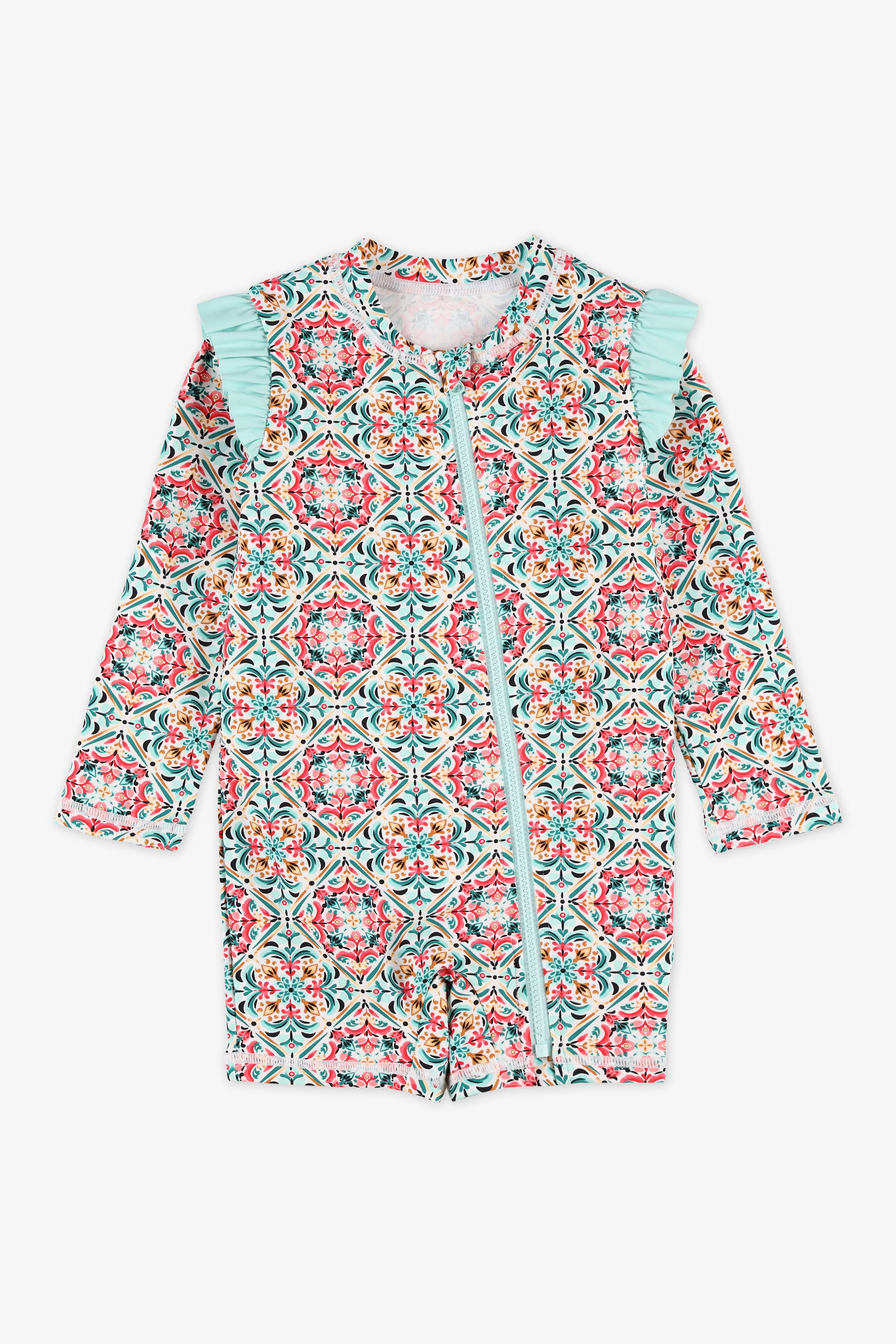 Maillot de bain combinaison - Bébé fille && BLANC MULTI