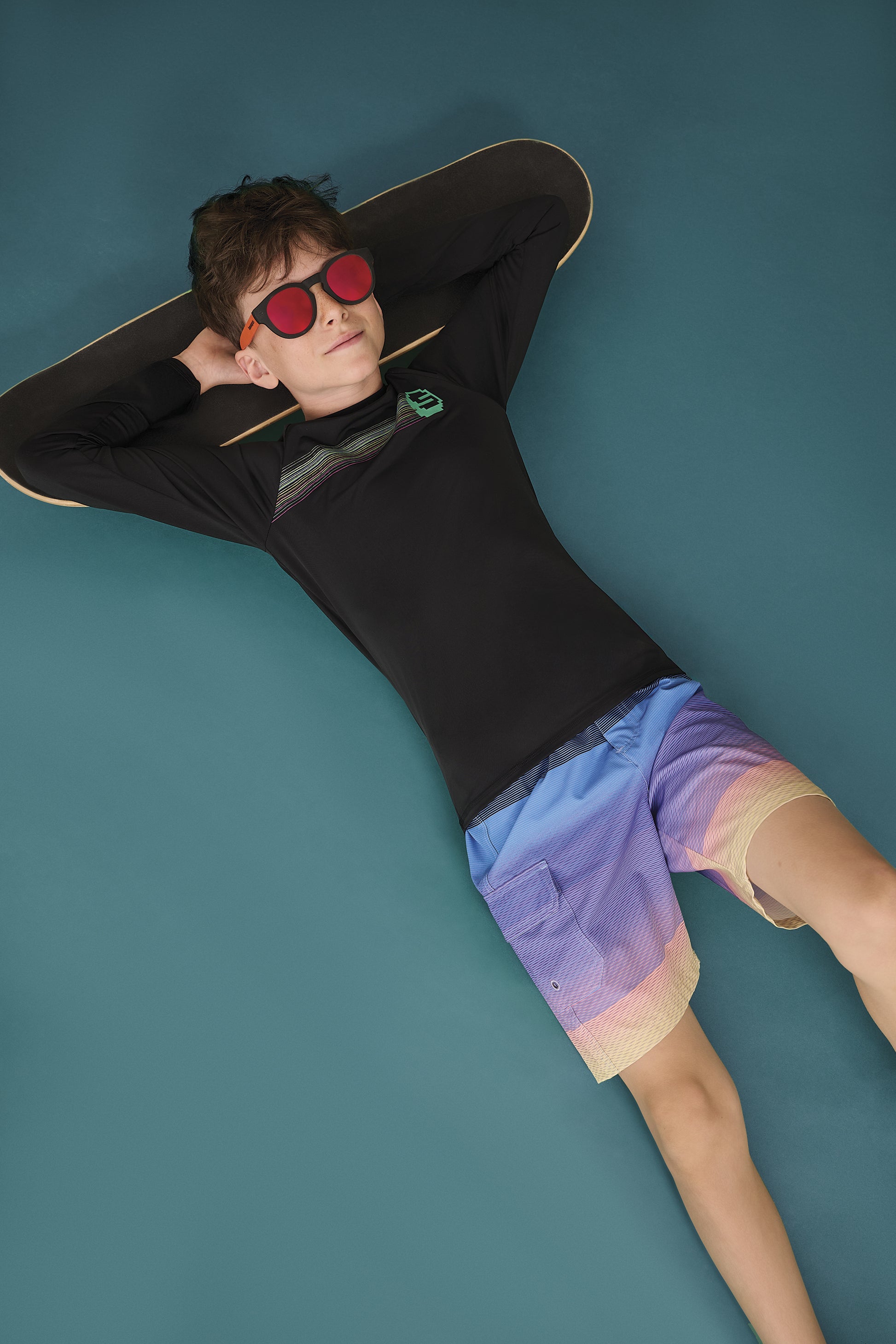 Maillot de bain rashguard – Ado garçon && NOIR