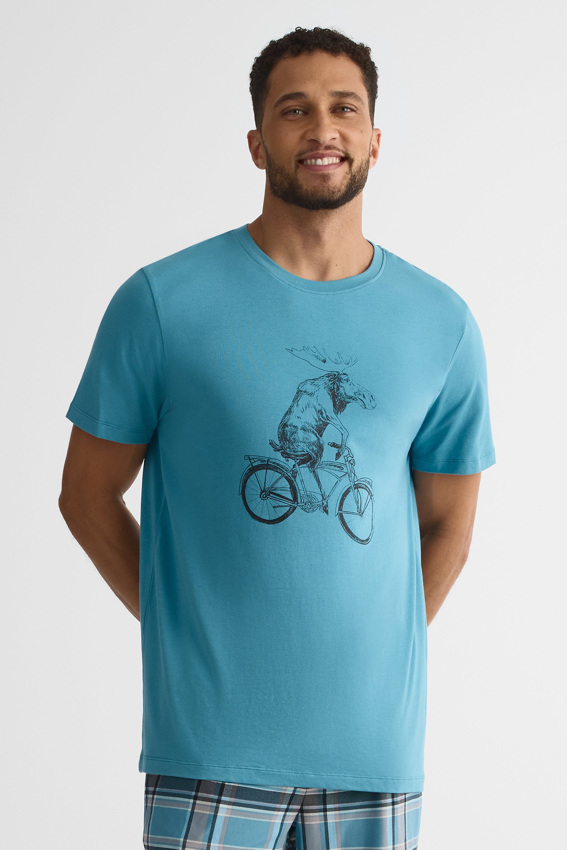 T-shirt pyjama 2/40$ – Homme && BLEU