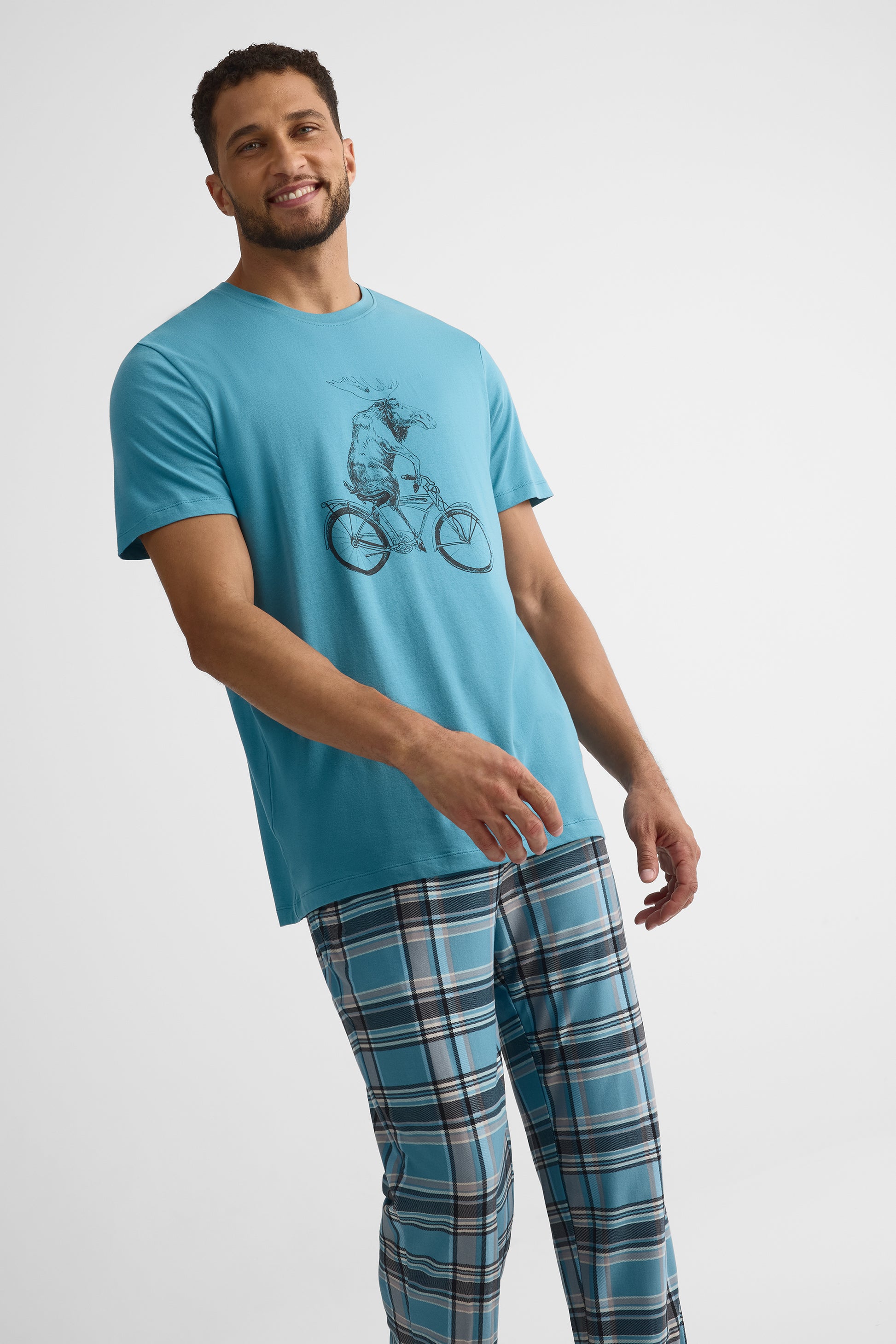 T-shirt pyjama 2/40$ – Homme && BLEU