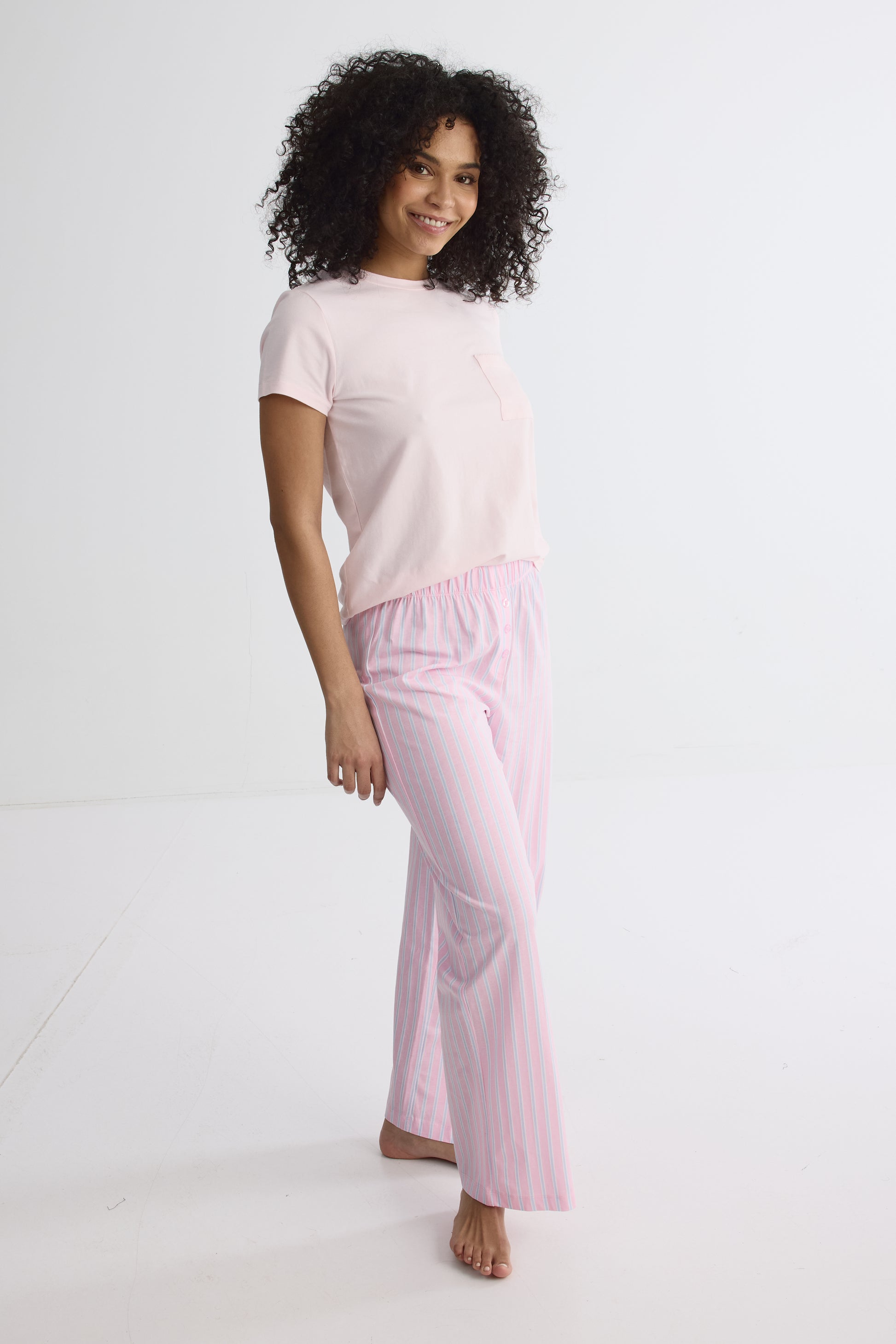 Pantalon de nuit en jersey - Femme && ROSE MULTI