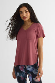 T-shirt athlétique col V - Femmes && ROSE