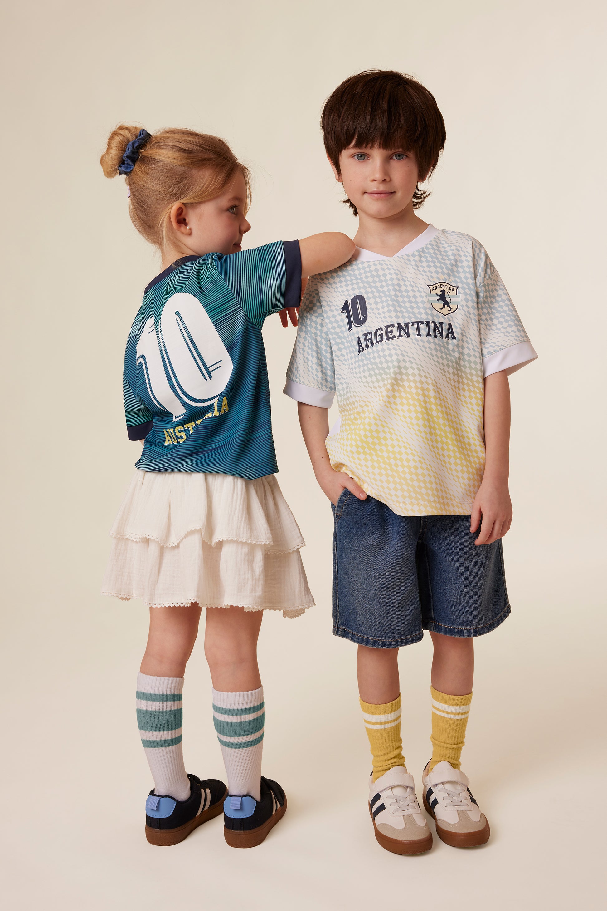 Chandail oversize manches courtes - Enfant garçon && BLANC MULTI