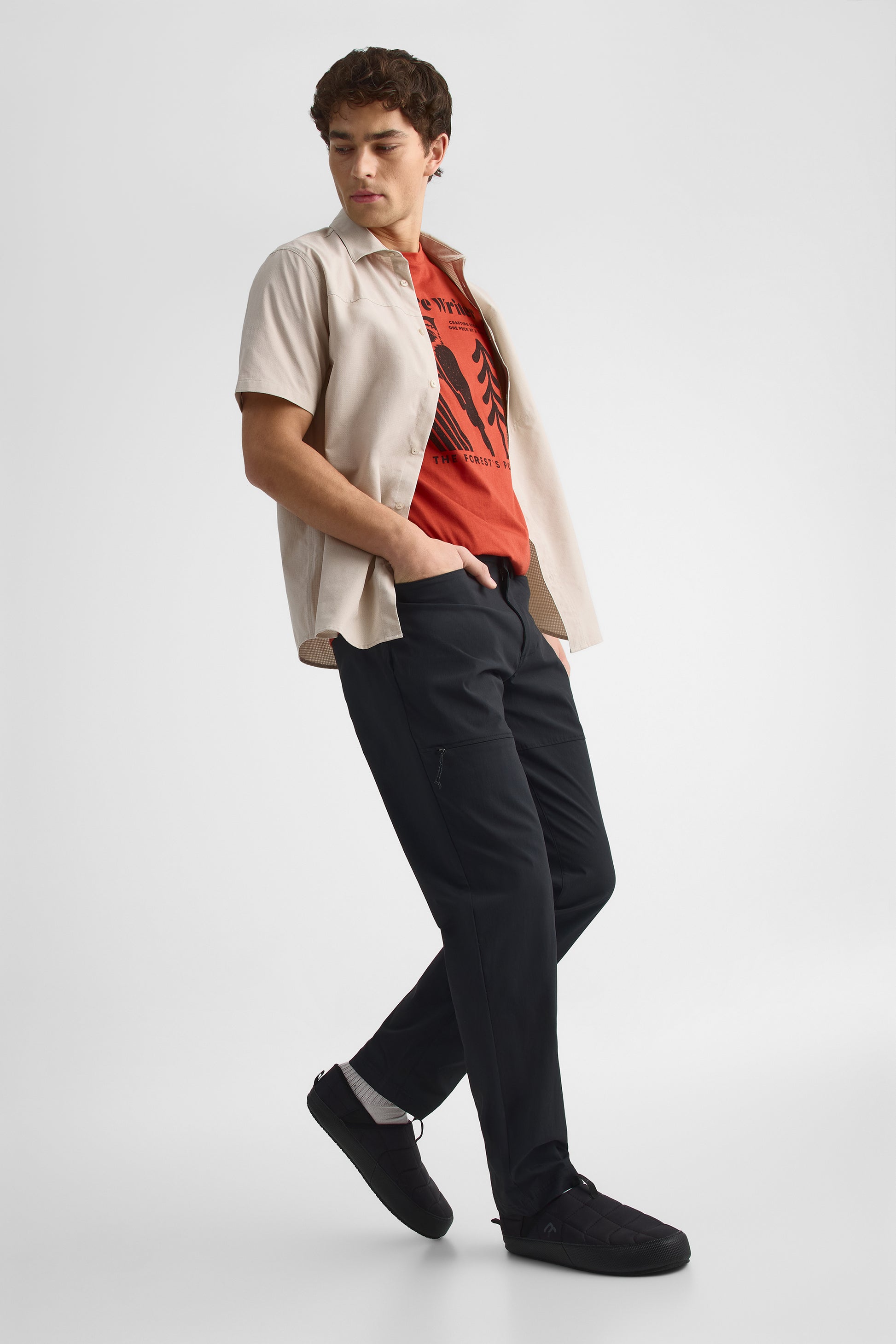 Pantalon coupe droite - Homme && NOIR