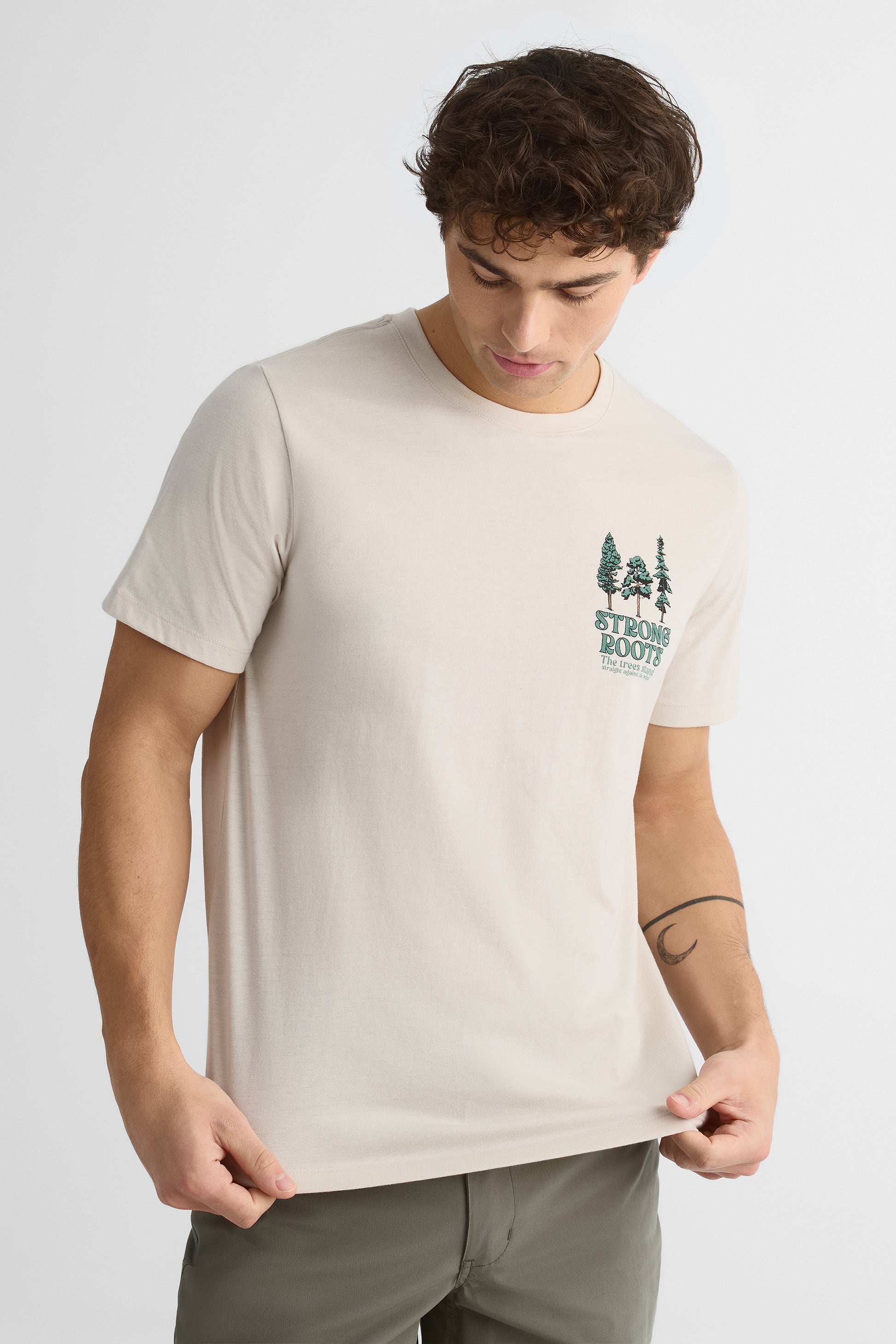 T-shirt imprimé - Homme && BEIGE