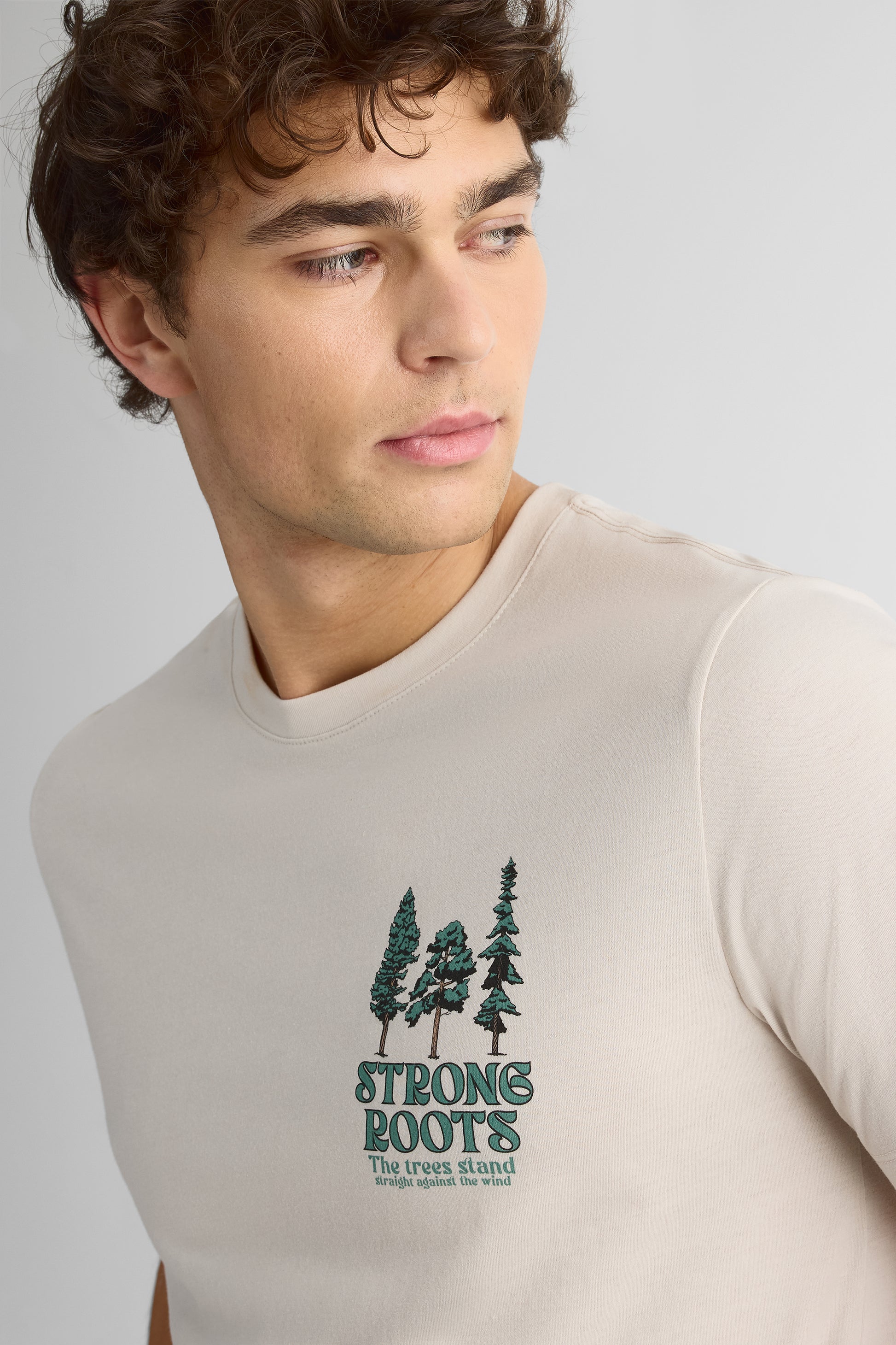 T-shirt imprimé - Homme && BEIGE