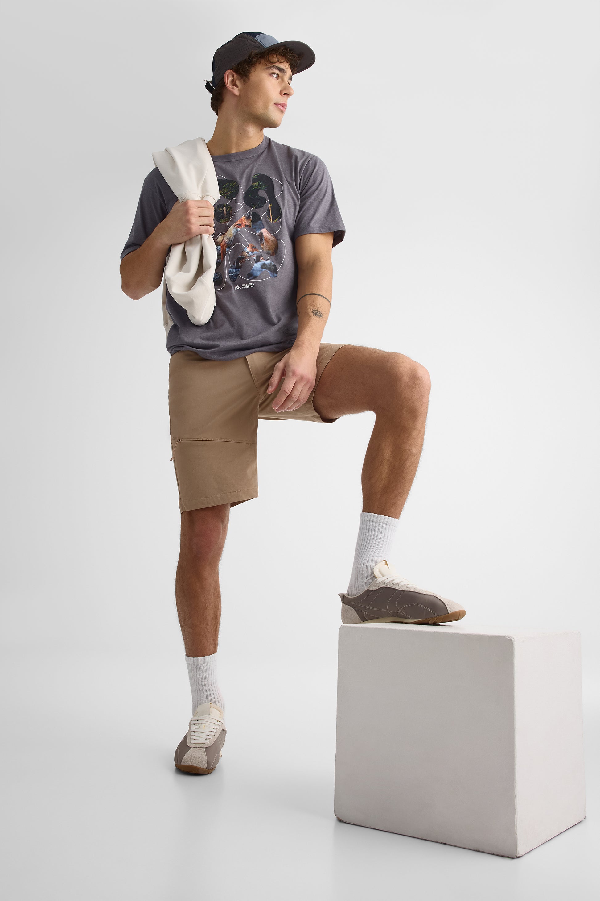 Short coupe droite - Homme && TAUPE