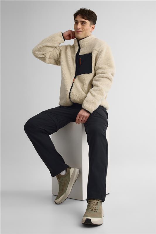 Veste homme sherpa avec poches - Polyester && BEIGE/MULTI