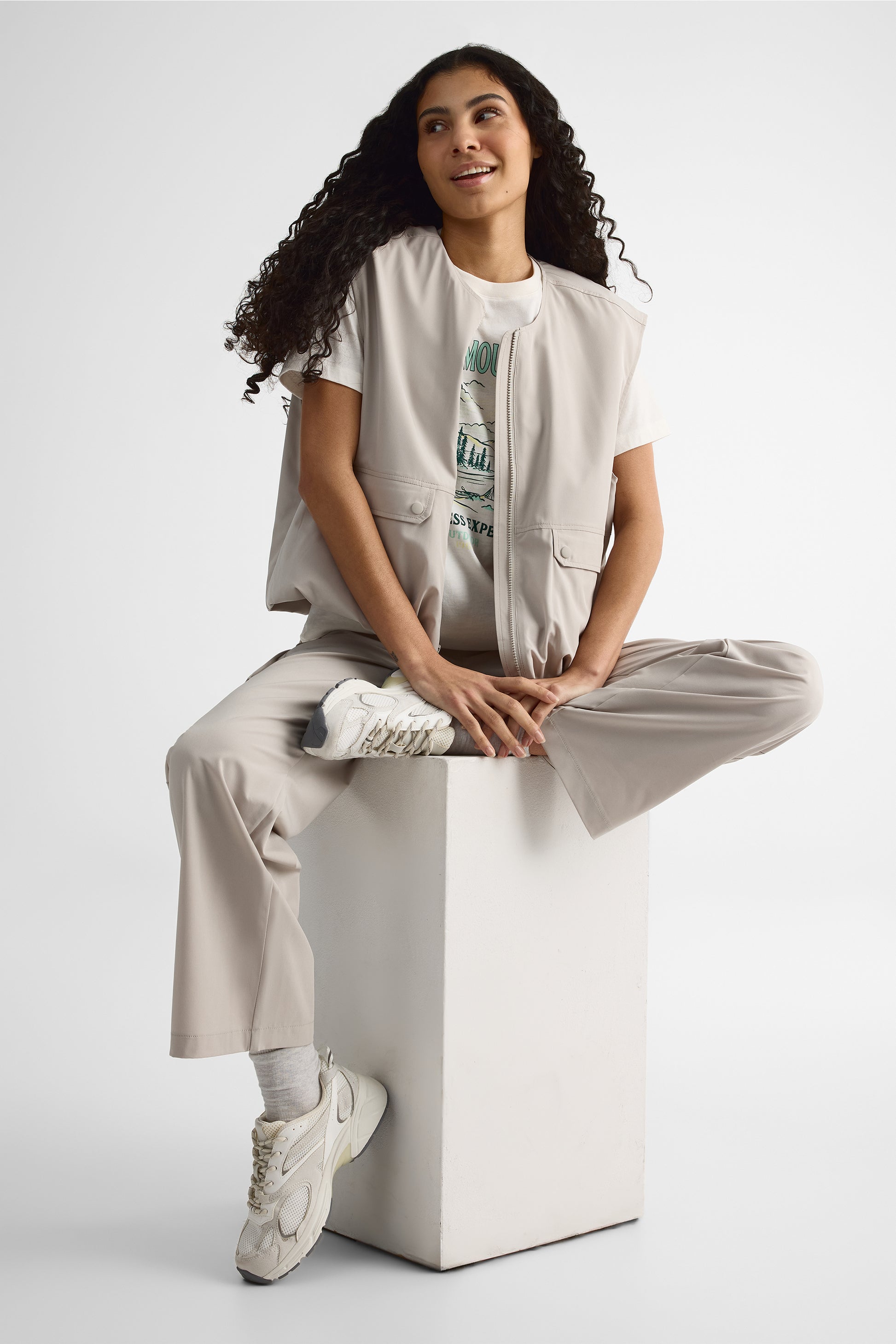 Veste utilitaire sans manches - Femme && BEIGE