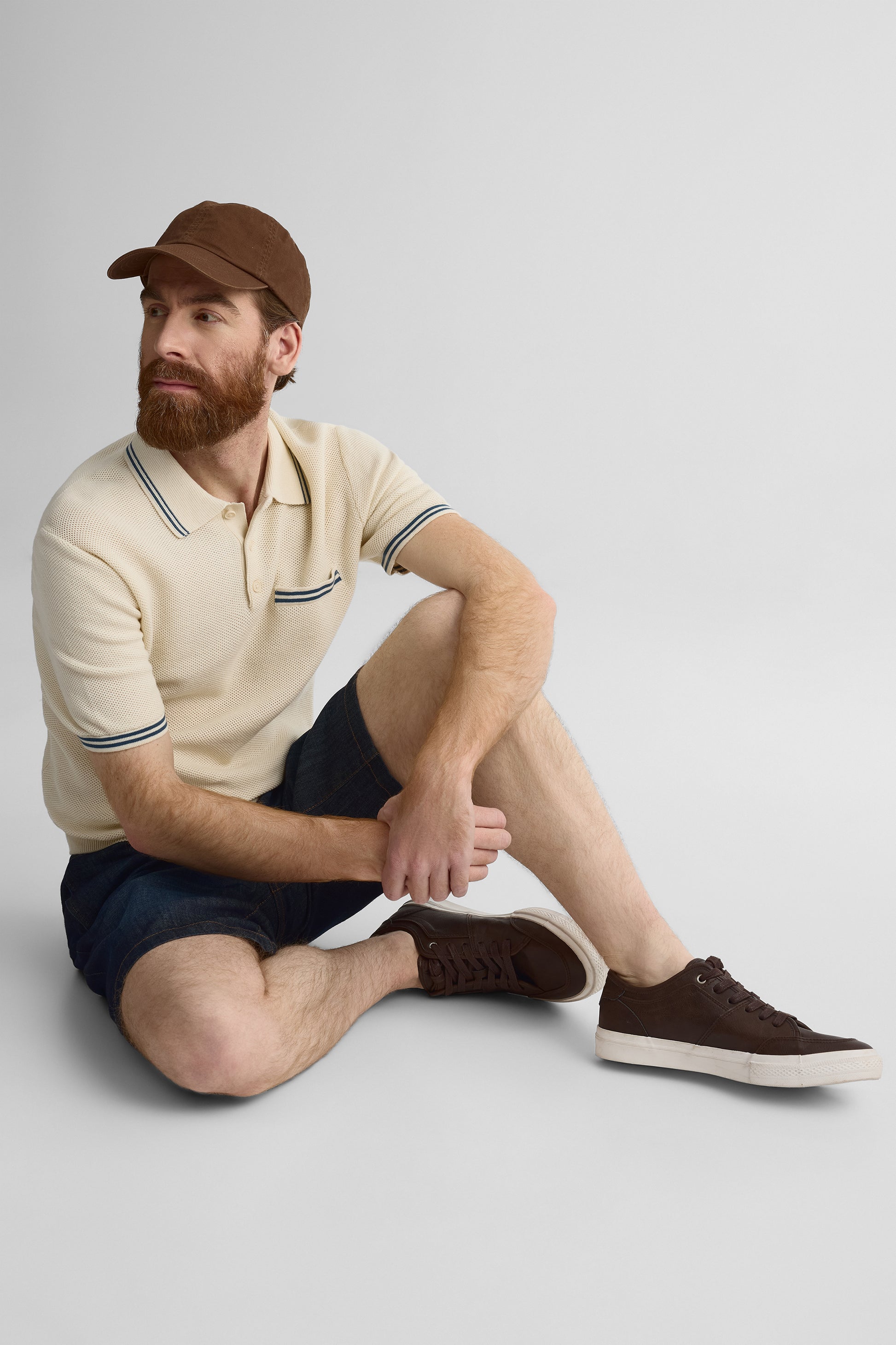 Chandail tricot uni à poche – Homme && BEIGE