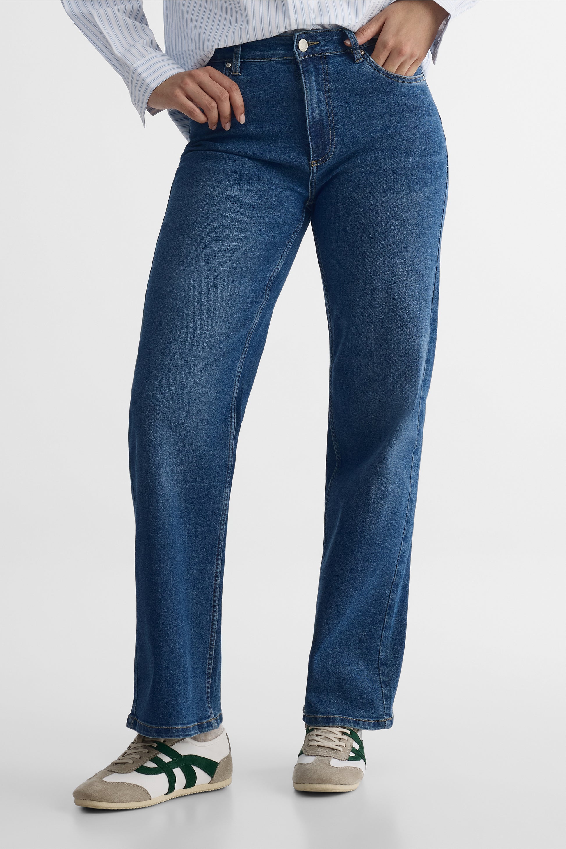 Jeans 90' jambe droite confort - Femme && DENIM MOYEN