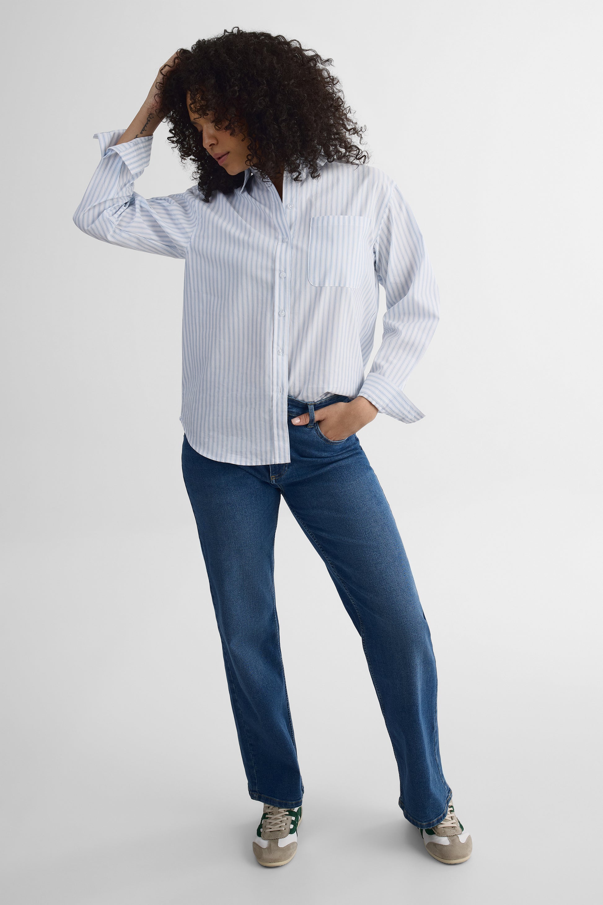Jeans 90' jambe droite confort - Femme && DENIM MOYEN