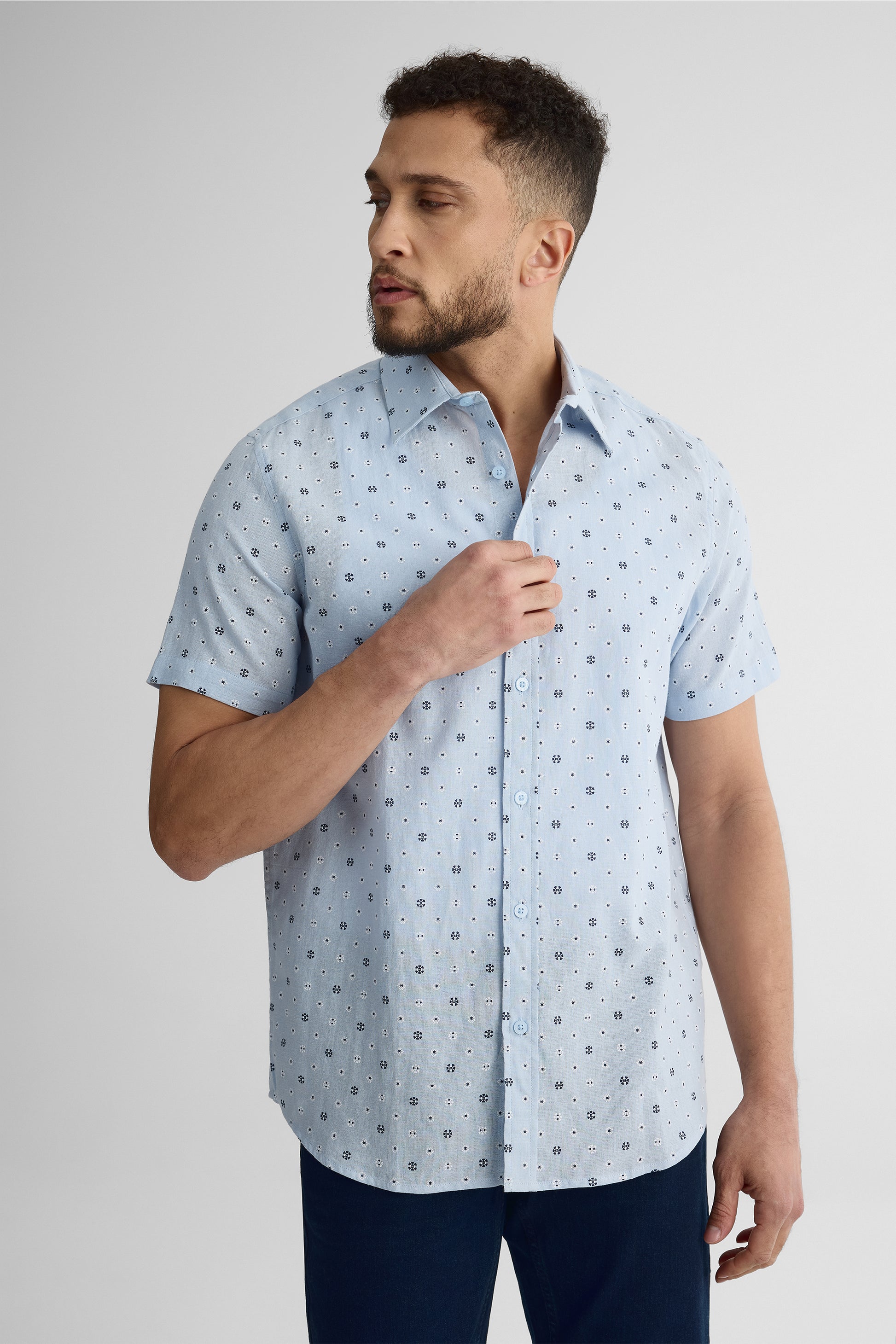 Chemise m/courtes en chambray – Homme - Aubainerie
