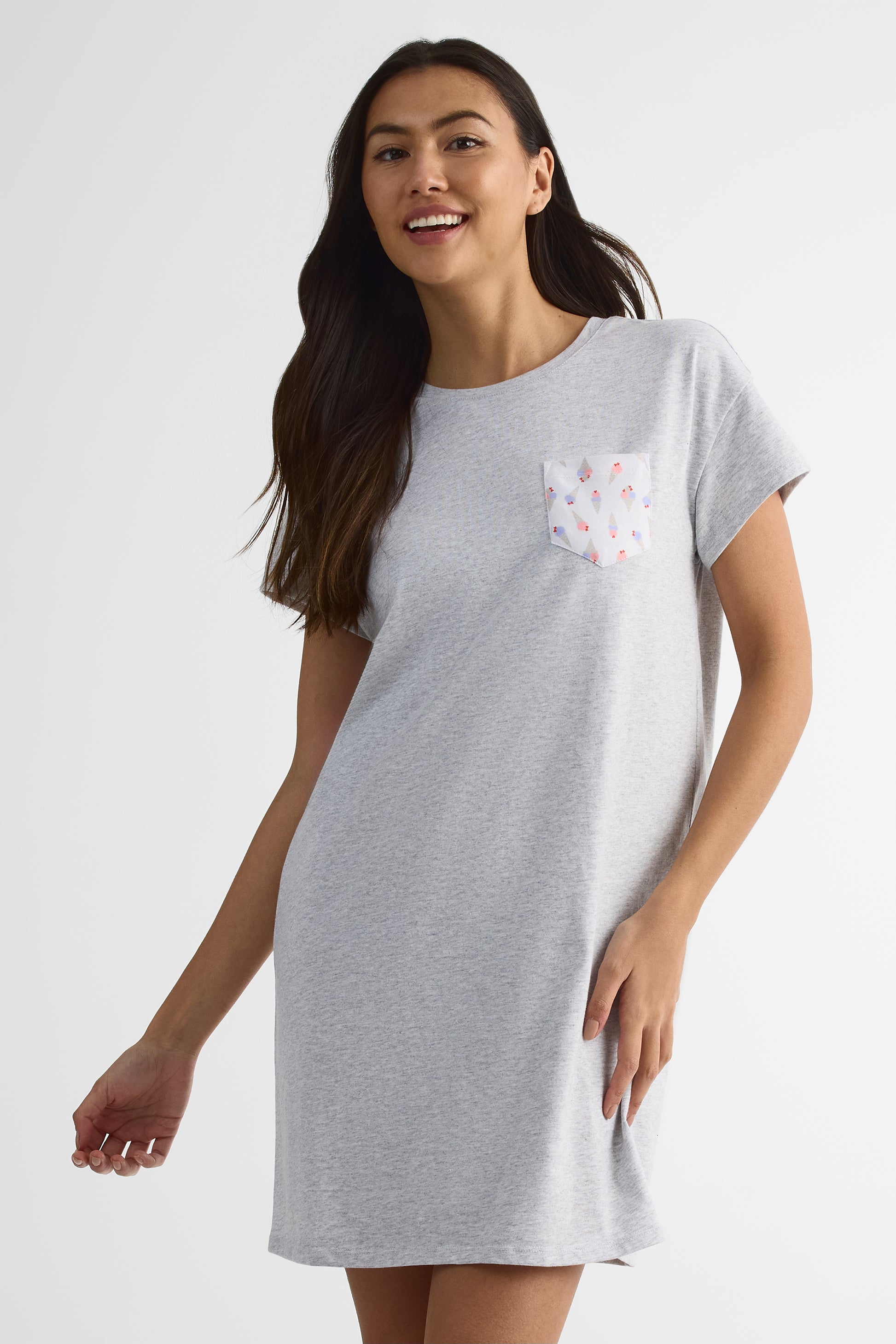 Robe courte à poche - Femme && GRIS MIXTE