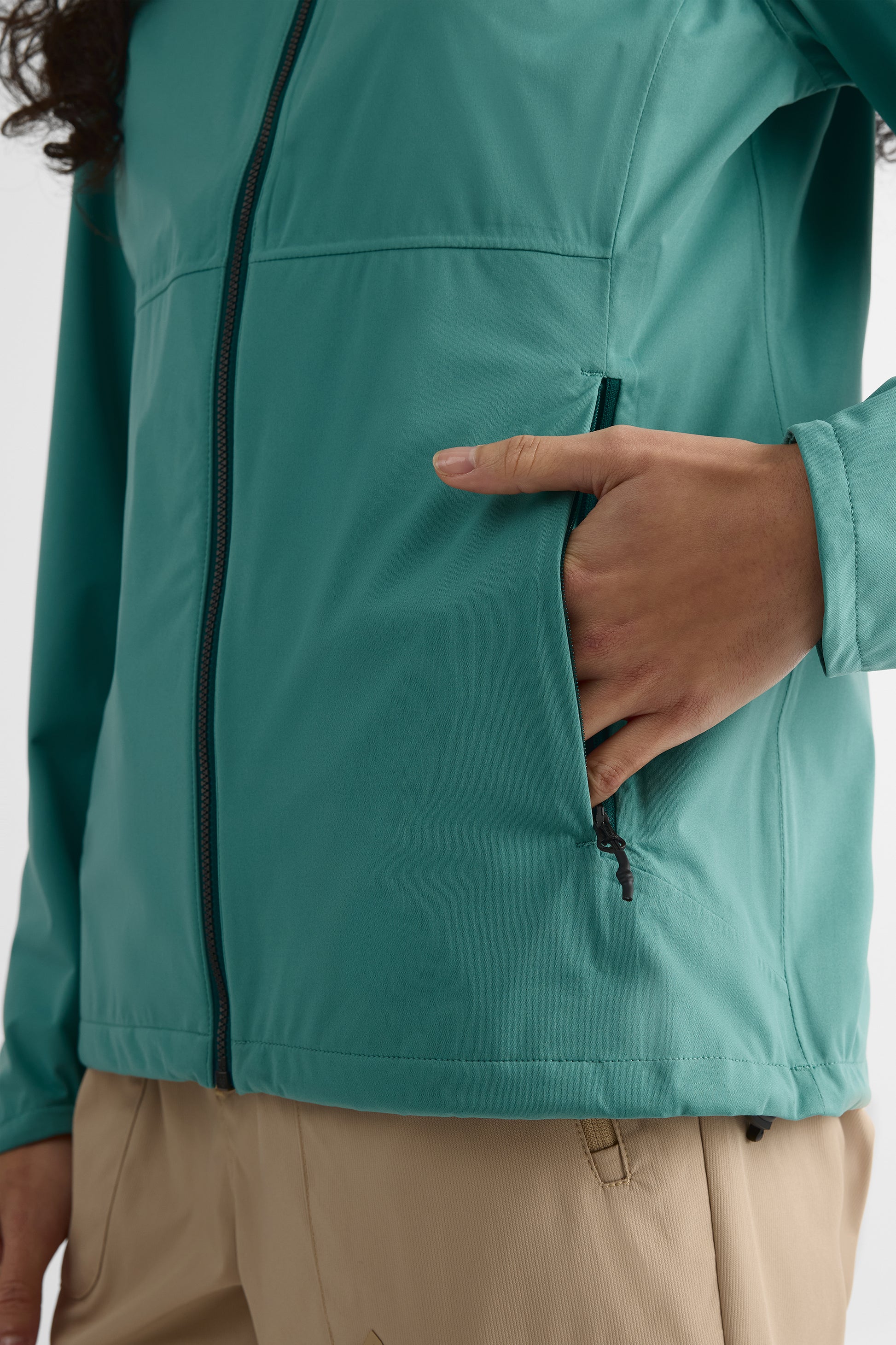 Manteau coupe-vent – Femme && VERT