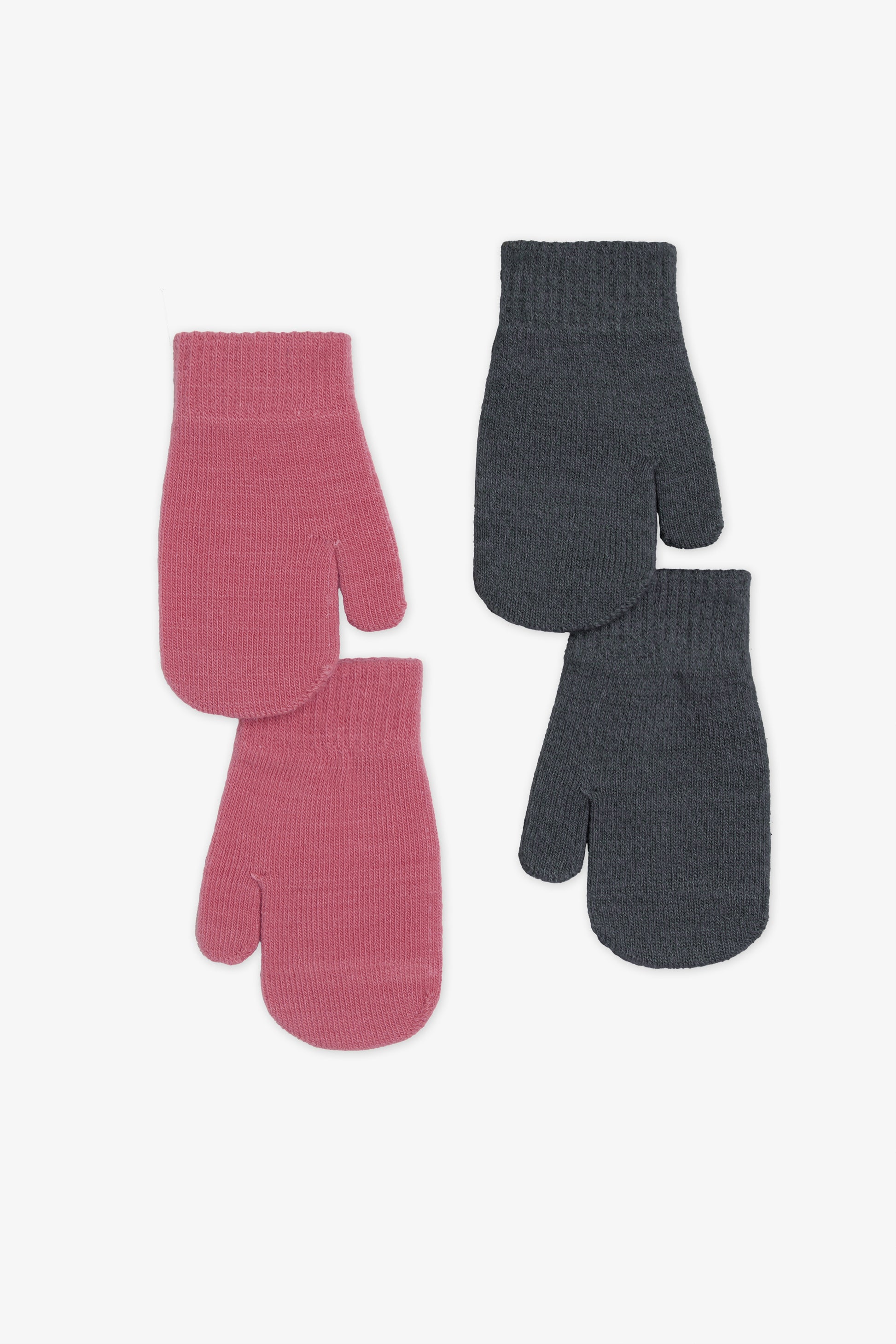 Paquets de 2 mitaines - Enfant fille && FRAMBOISE