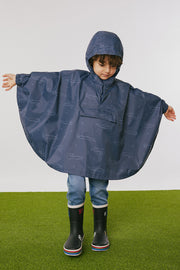 Manteau poncho coupe-vent compressible - Enfant garçon && MARIN/MULTI