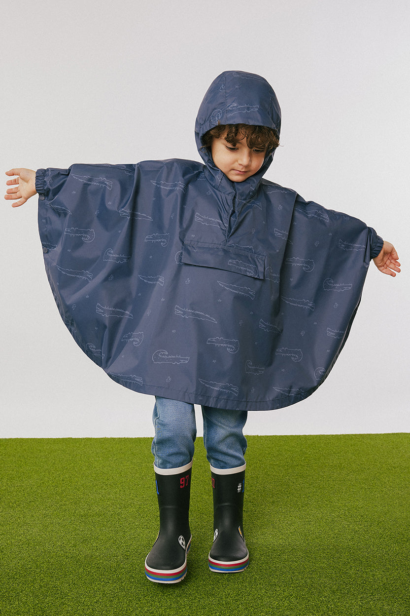 Manteau poncho coupe-vent compressible - Enfant garçon && MARIN/MULTI